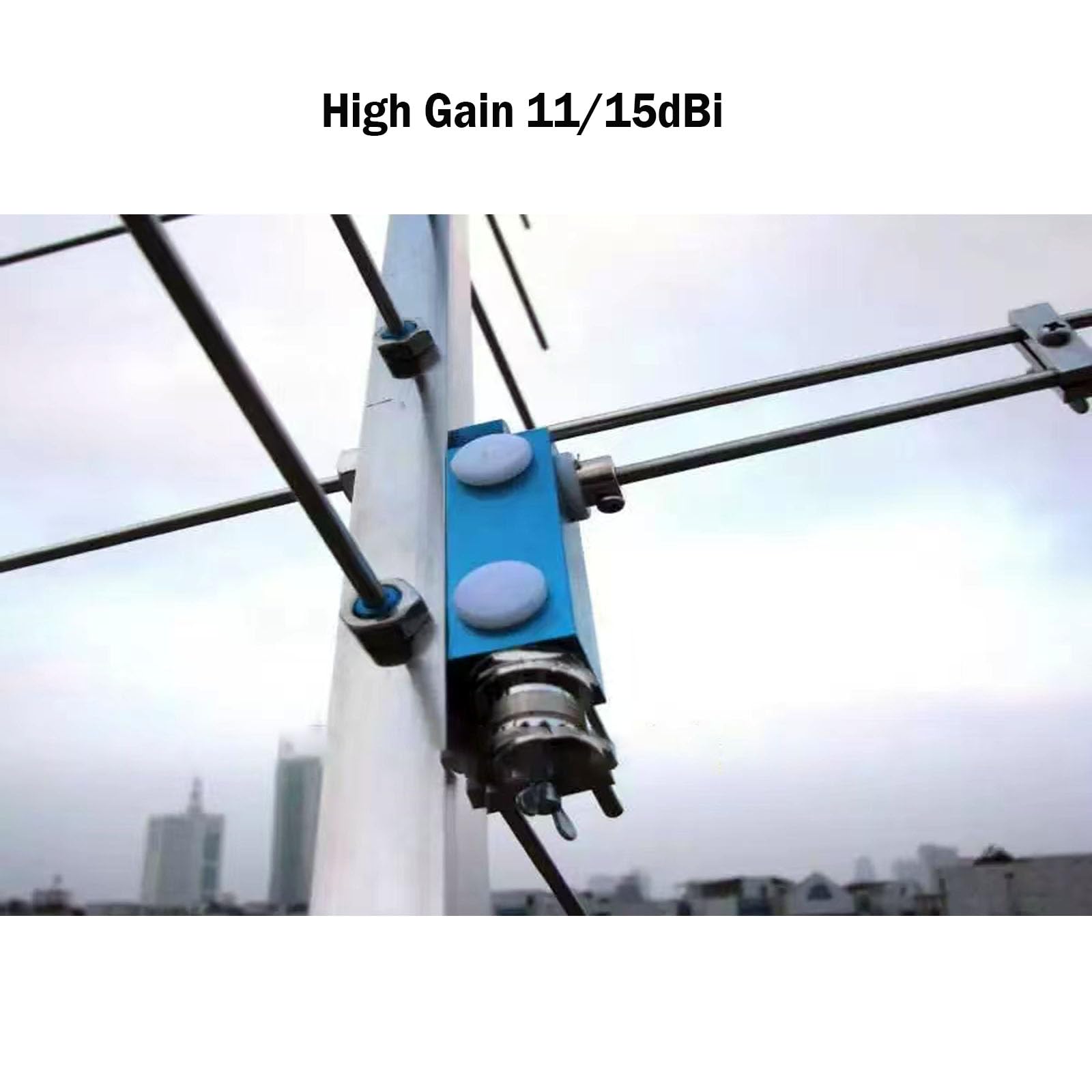 YAGI Antenna ad alto guadagno 10/15dBi 2m/70 cm per esterni GRMS Yagi Antenna 144-148MHz/430-440MHz 11 elementi per sistema ripetitore radio Ham 433 MHz (staffa di montaggio non inclusa)