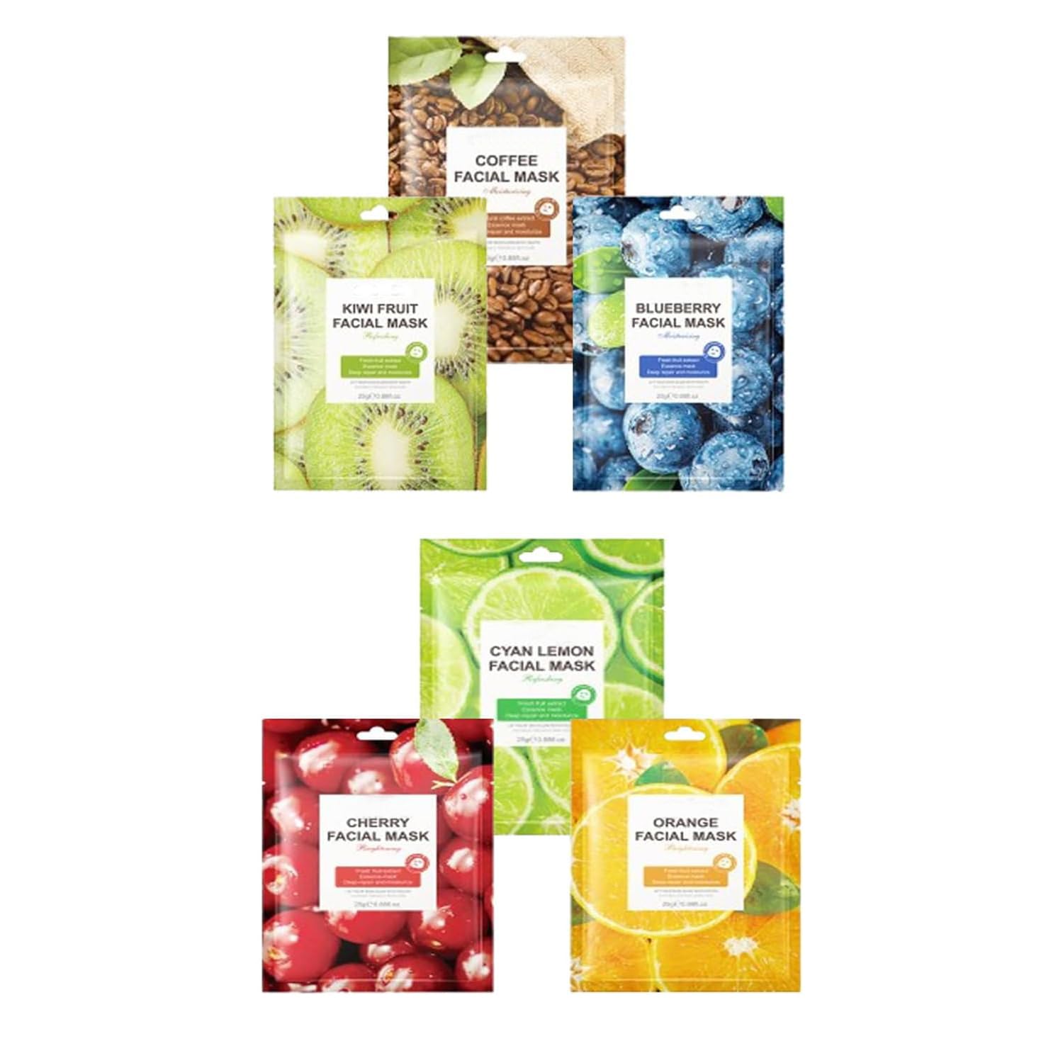 Serendipitya Face Pack Face Mask 6pc Face Moisturizer for Women Hydrating Moisturising Face Sheet Masks Nourishing Improves Skin Face Care for Dehydrated Dull Tired Skin Anti-Aging for Daily Skin Care