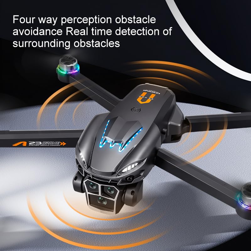 2025 Drone with Phantom breathing light, camera 6K HD FPV, Brushless Motor, 360°Flip and intelligent obstacle avoidance, Waypoint Fly, Altitude Hold, Optical flow positioning, Foldable Mini Drone for Beginners