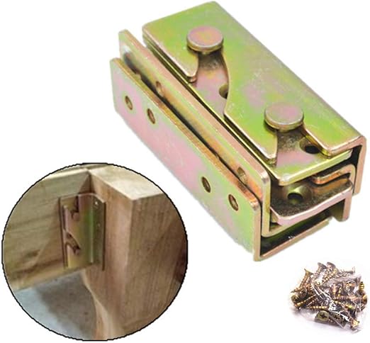 Bed Rail Bracket - Heavy Duty Non-Mortise Fasteners,Set of 4 (Screws Included)