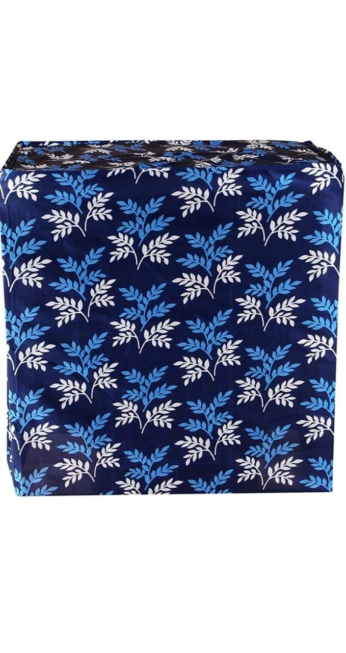 Shinzo Enterprises Blue Floral Design Semi Automatic Washing Machine Cover Suitable for 6 Kg, 6.5 kg, 7 kg, 7.5 kg, 8 kg (75cms X 82cms X 52cms)