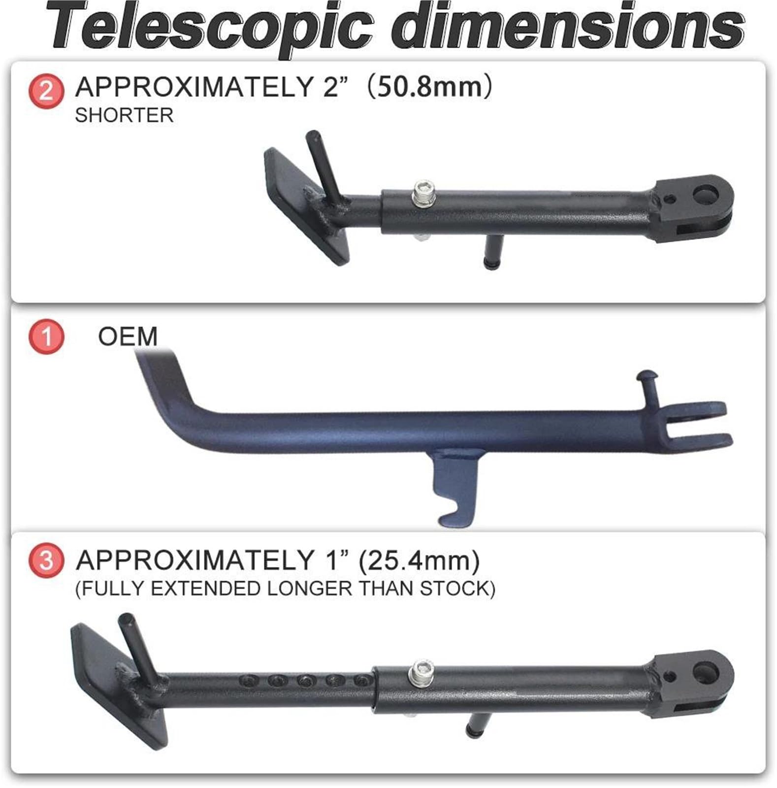 Rivestimenti Laterali Moto Regolabile Parcheggio Cremagliera Supporto del Piede Cavalletto Cavalletto Laterale per K&awasaki Z125 PRO KRT Z125 SE KSR110