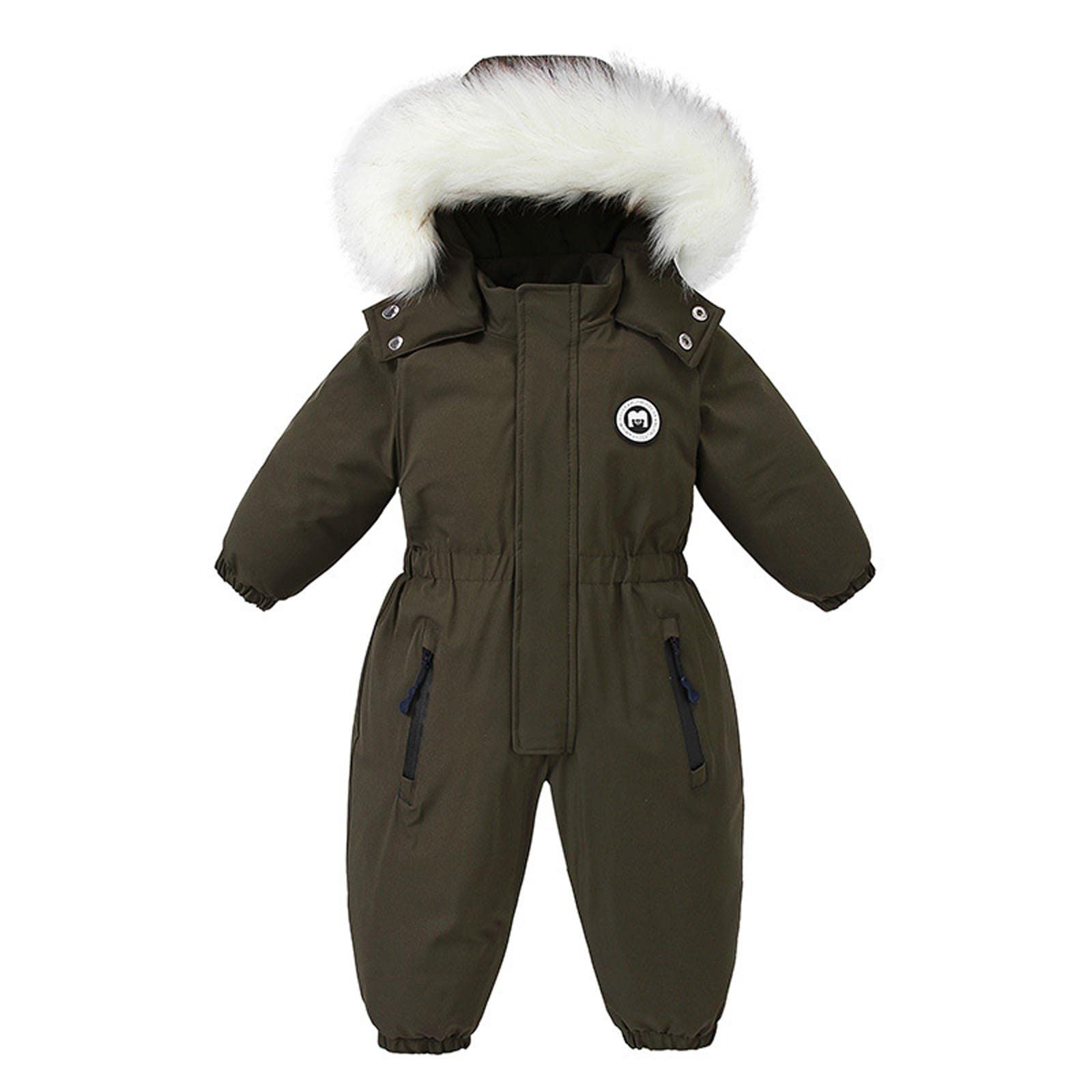 Combinaison de Ski une Pièce pour Enfant Bébé, Doudoune Manteau Garçons Filles Imperméable Coupe-vent Combinaisons de Neige Vêtements Rose 2-3 Ans en Duvet Combinaison d'extérieur softshell