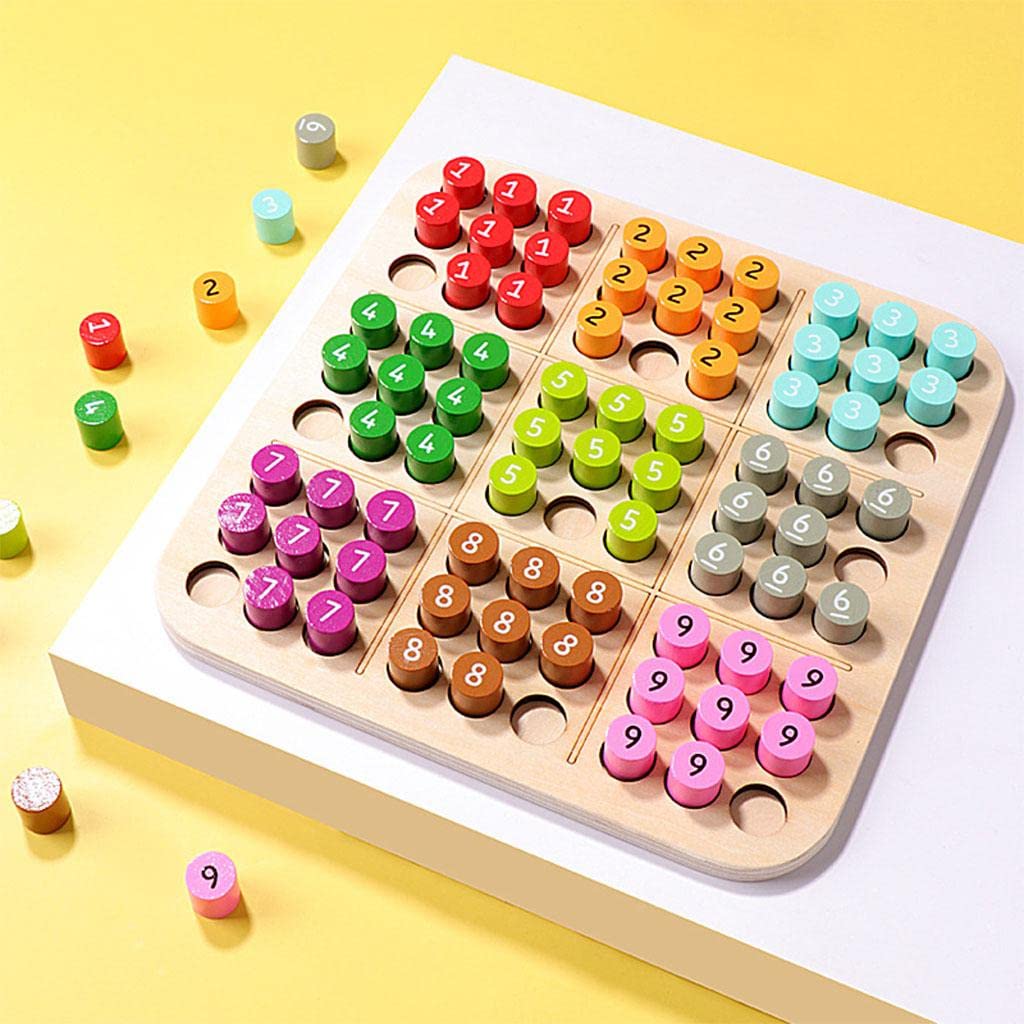 Sudoku de Madera Rompecabezas Juego de Mesa Pensamiento Tradicional Educativo para Adultos