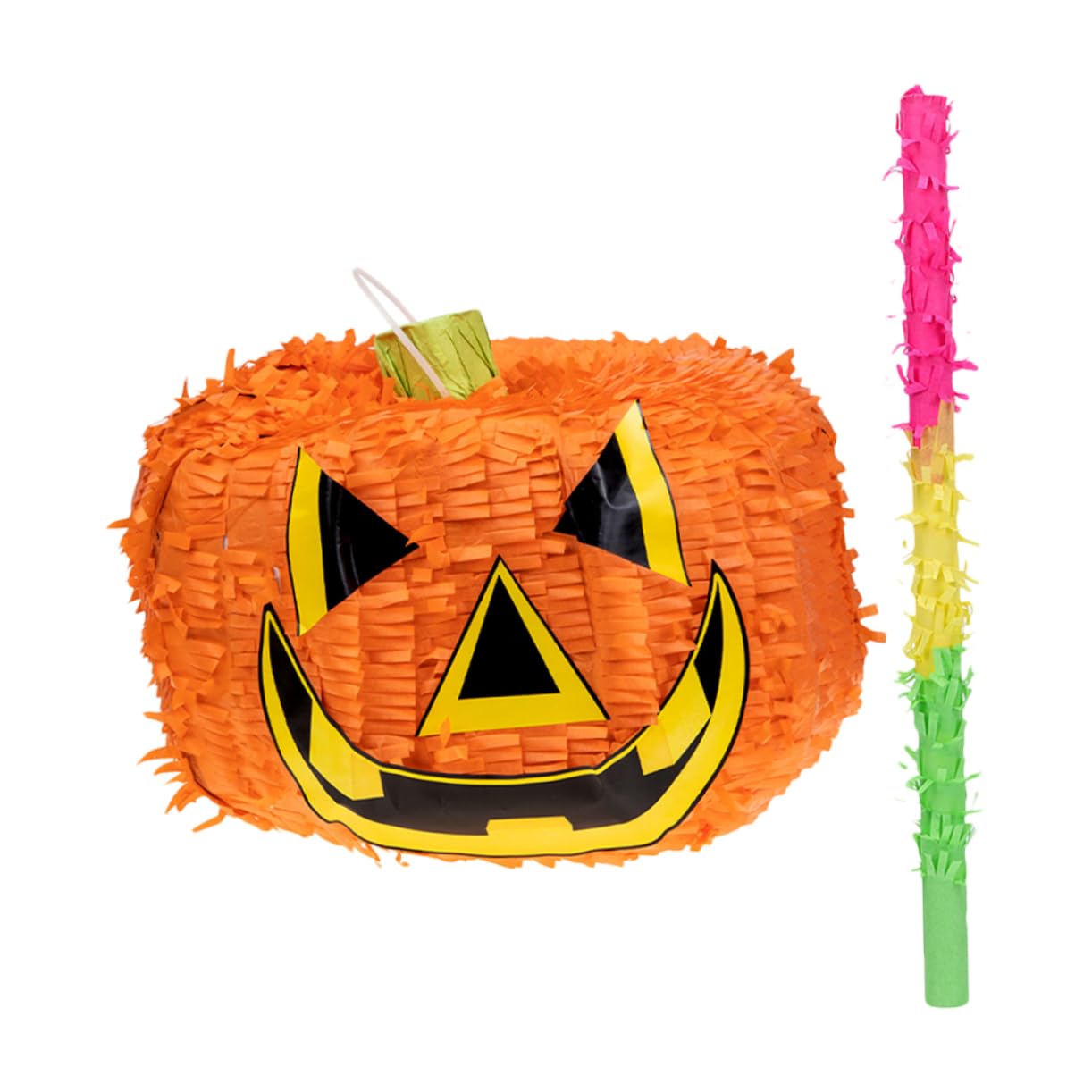 Garneck Faltbare Halloween Kürbis Pinata mit Schlagstab Gruselige Partydeko für Kindergeburtstag und Familienfeier Pinata Spiel mit Süßigkeitenfüllung für Halloween Party Deko Zuhause