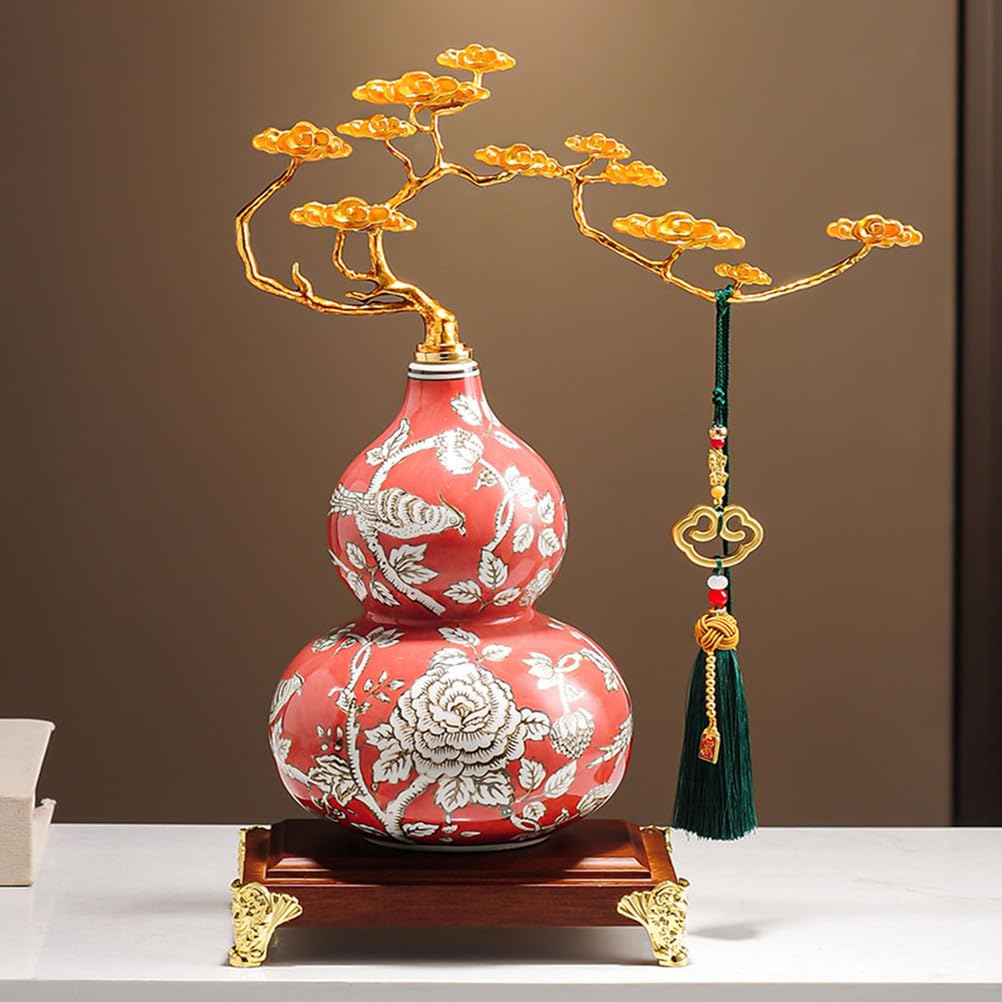 Feng Shui Ceramika Wu Lou Hu Lu Tykwa Chińska Powodzenie na szczęście Fortuna Bogactwo Zdrowie Sukces Tykwa Kolekcjonerski Amulet Dekoracje dla przyjaciół Rodziny Kochankowie,Blue