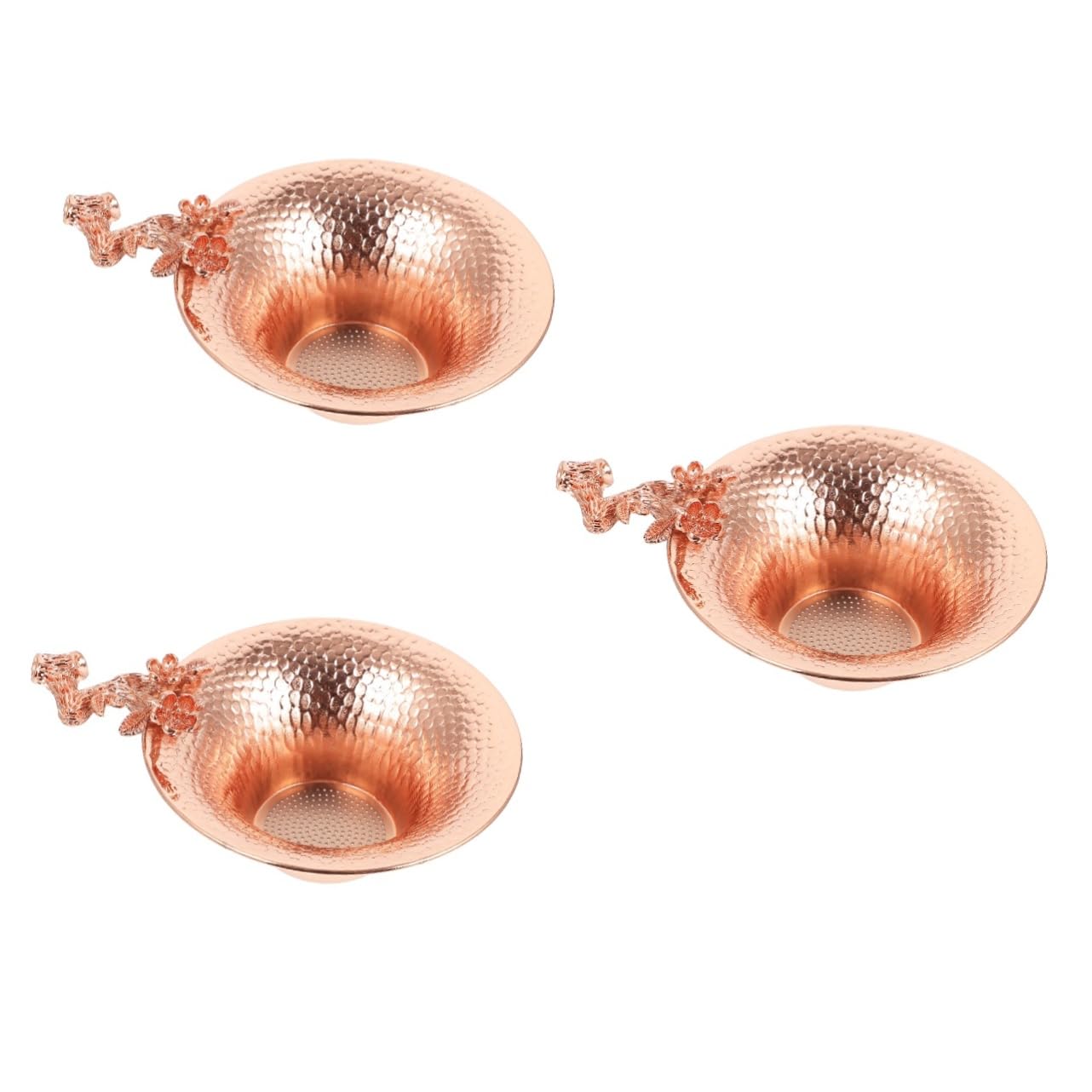 Alipis 3piezas Colador De Té De Cobre Para Infusiones Filtro De Té Chino Accesorio Para Casa y Especias