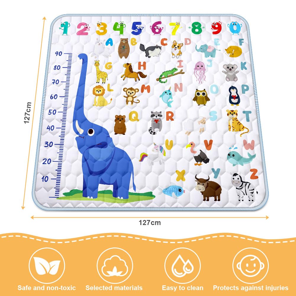 Aolso Baby Play Mat, Foldable Kids Playmat, Baby Play Mats for Floor 127x127cm Soft Waterproof Play Mat - Image 2