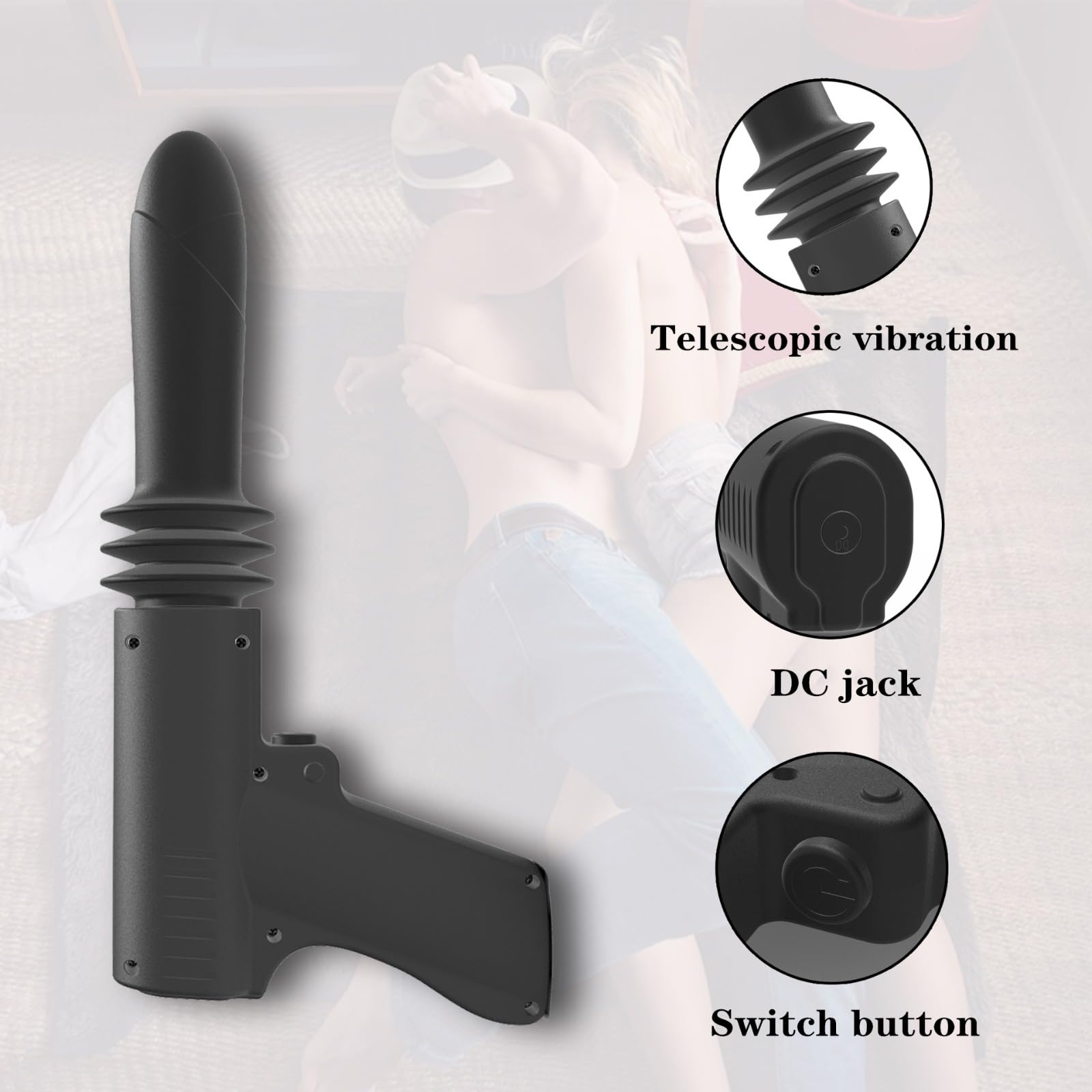 Vibreur Jouets sexuels pour adultes, gode rétractable automatique, pistolet sexuel, masturbateur Anal, hommes et femmes, Vibration du point G, jouet sexuel rétractable