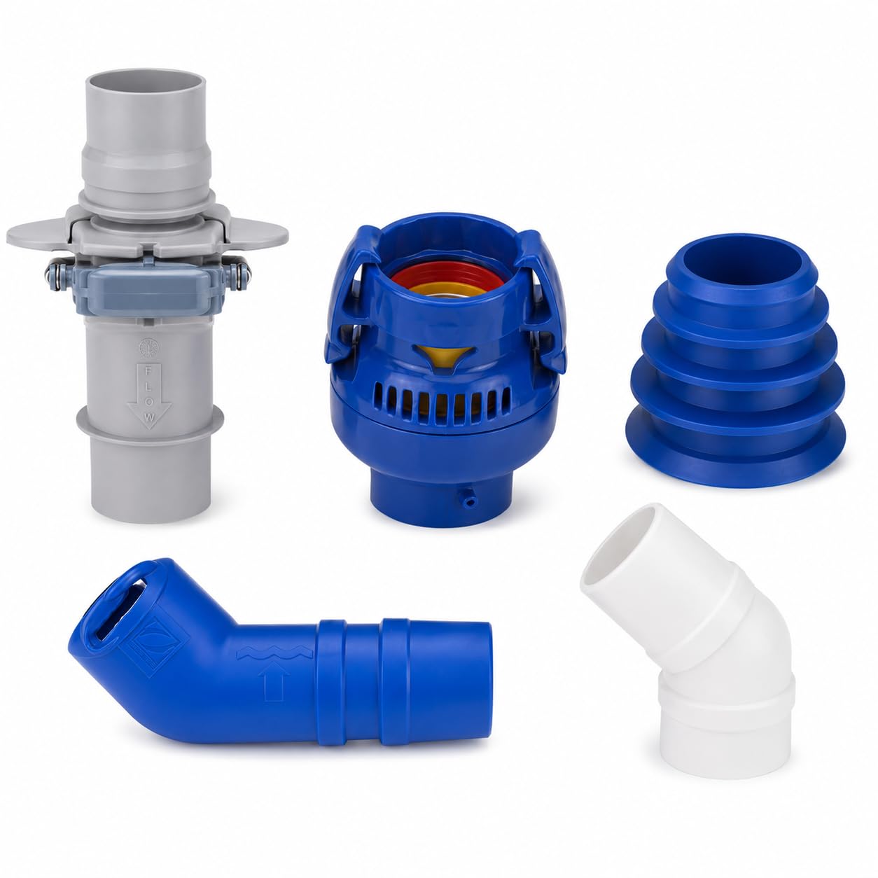 Zodiac MX6 MX8 Ersatzteile, komplettes Set mit FRV100-Ventil, Kegeladapter, 45-Grad-Ellbogen und Twist-Lock-Anschlüssen, Zubehör für Poolreiniger