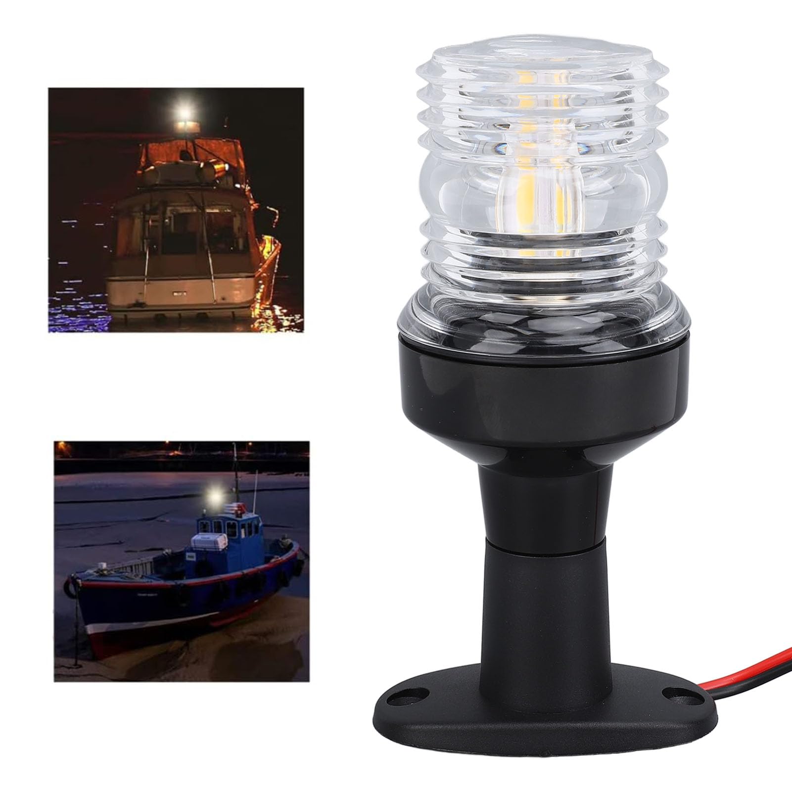 Luce Di Poppa A LED Per Barche – 360° Impermeabile IP66 Con Luce Bianca 4000-4500K, Visibilità 2 NM, Per Pesca E Nautica