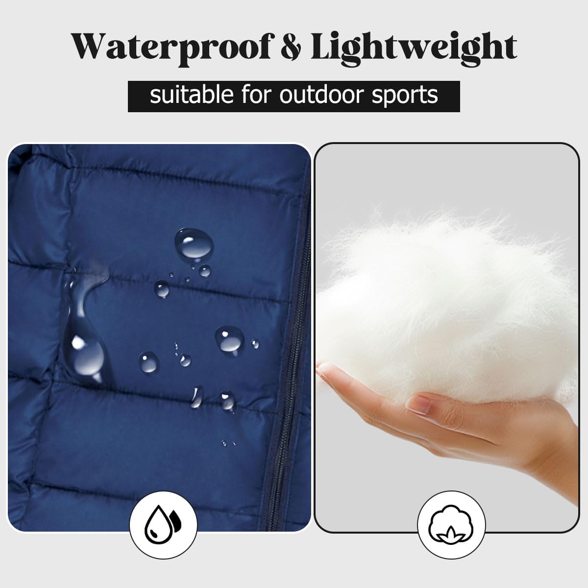 Boys Jacket for Winter Fall 6-7 Years Little Kids Lightweight Down-alternative Hooded Puffer Coat Kids Navy Outwear Windpoof Waterpoof - Image 5