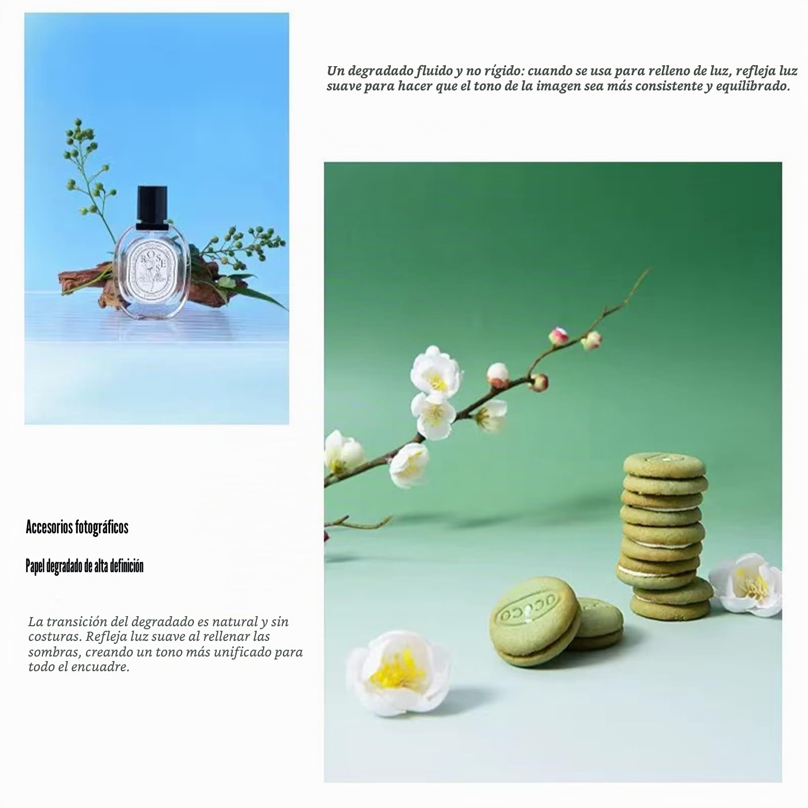 7 Piezas de Papel de Fondo Gradual para fotografía de diseño Original de 14 Patrones con Soporte, Doble Cara, Impermeable, Reutilizable, 34 x 23 Pulgadas, Fondos de Mesa Morandi para Alimentos, Joyas