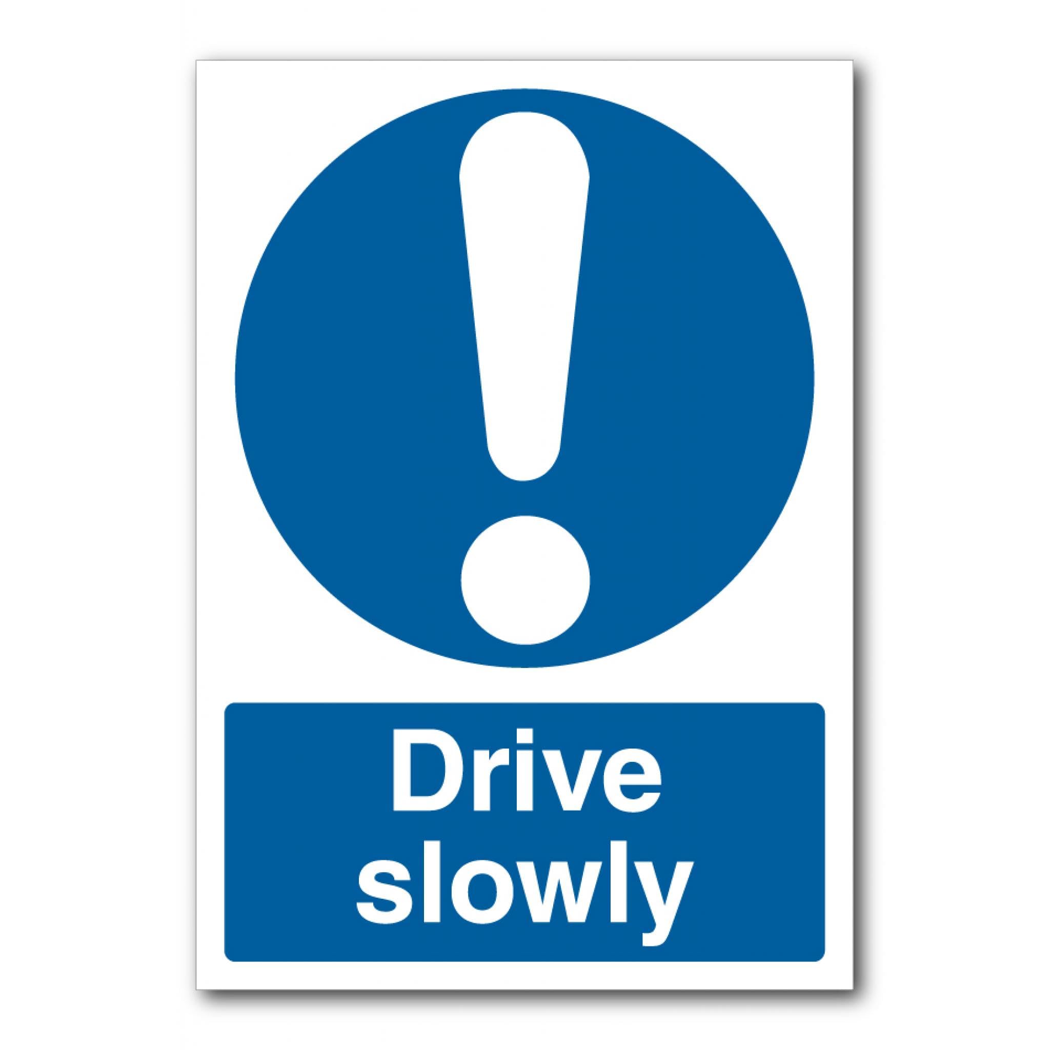 Drive Slowly Visitor Notice Sign, 12x8 Inch Metal Tin Sign, Speed Reminder for Campus, Factory and Community Roads