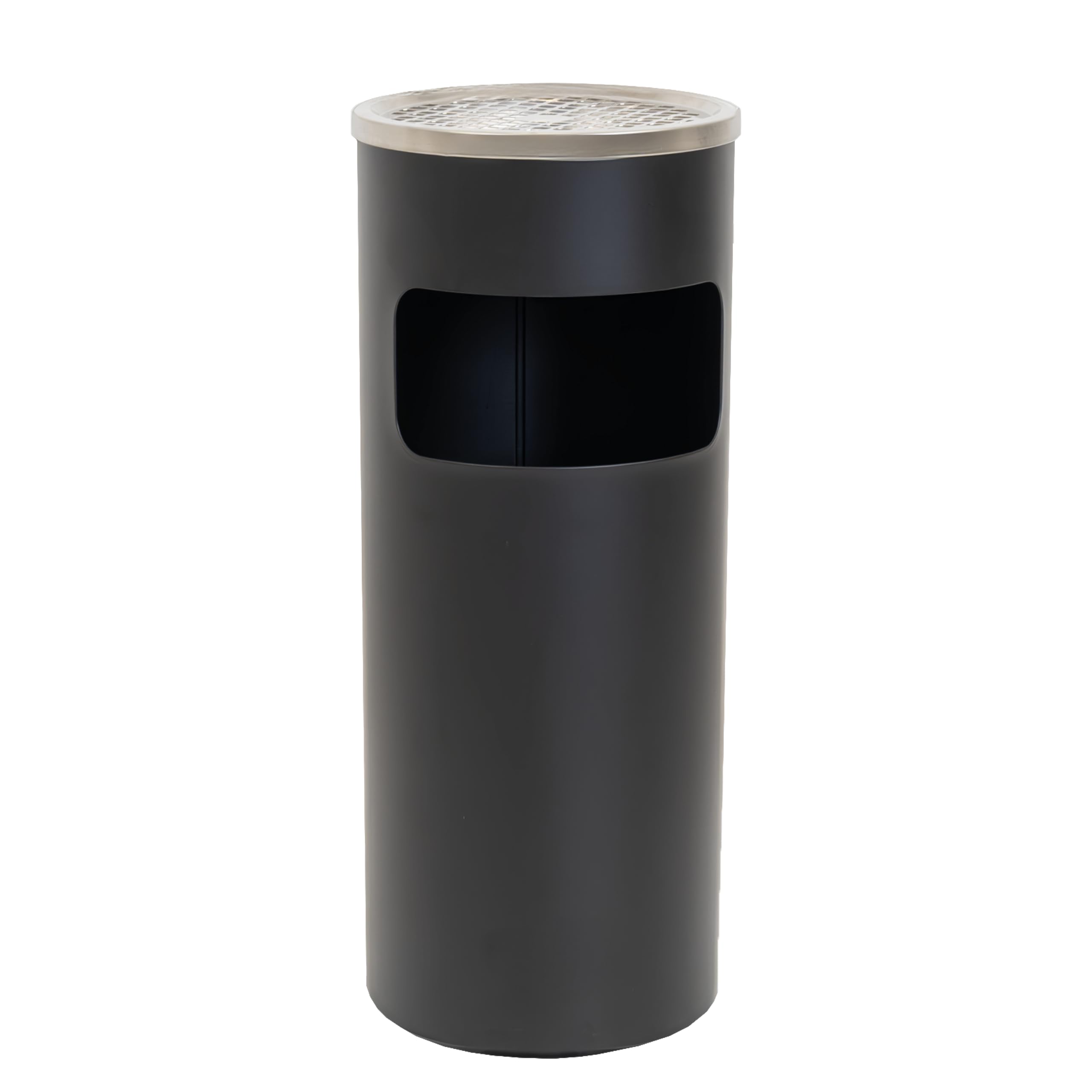 TRUTZHOLM Standaschenbecher für draußen 61x25 cm 30L Schwarz Metall pulverbeschichtet Mülleimer mit Inneneimer und Abaschschale Abfalleimer 2in1 Mülleimer mit Aschenbecher Outdoor Hotel Restaurant