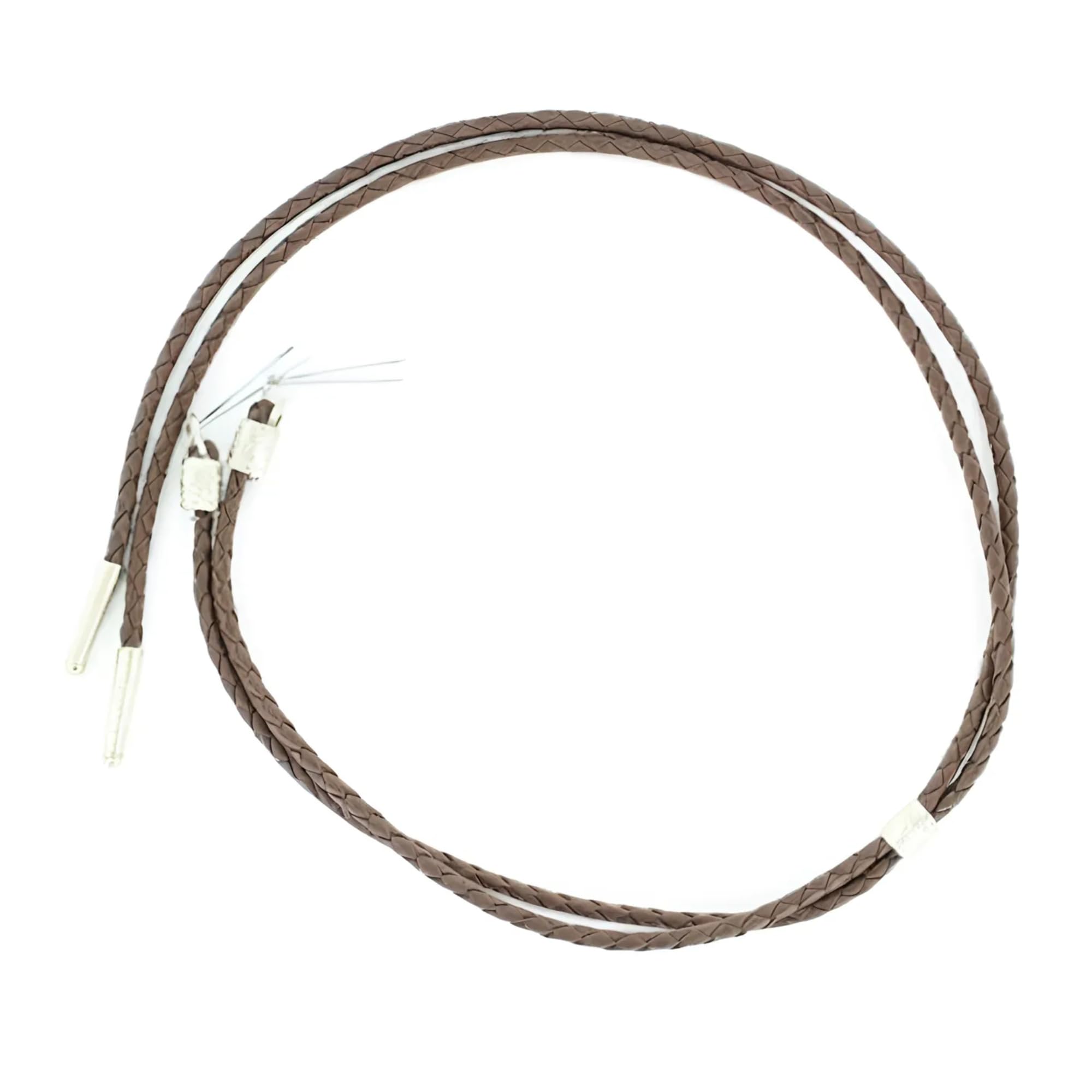 M&F Western Products Braided Vinyl Stampede String, Silver Slide, Cotter Pin Attachment, 24 Inch, Brown, One Size