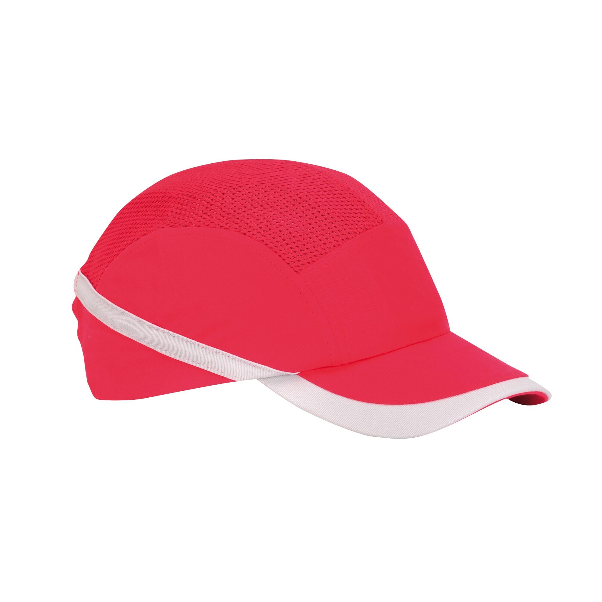 Portwest PW69 Vent Cool Bump Cap Mens Bump Caps for Men EN 812 Head Protection Lightweight Adjustable Breathable Mesh Vented Peaked Baseball Style Workwear Warehouse Delivery, Red, One Size