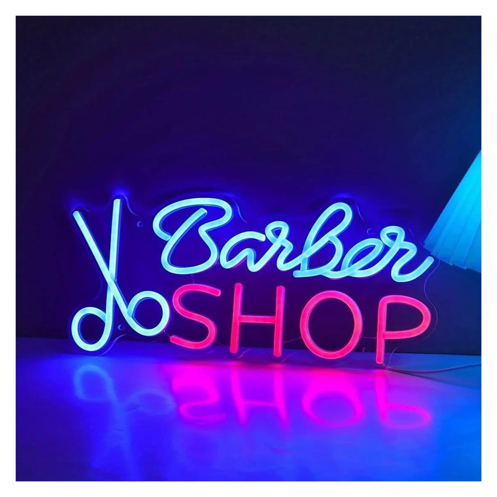 LEMST Sign Lamp Barber Shop Neon, for As A Barber,Shop Opening 40x18cm
