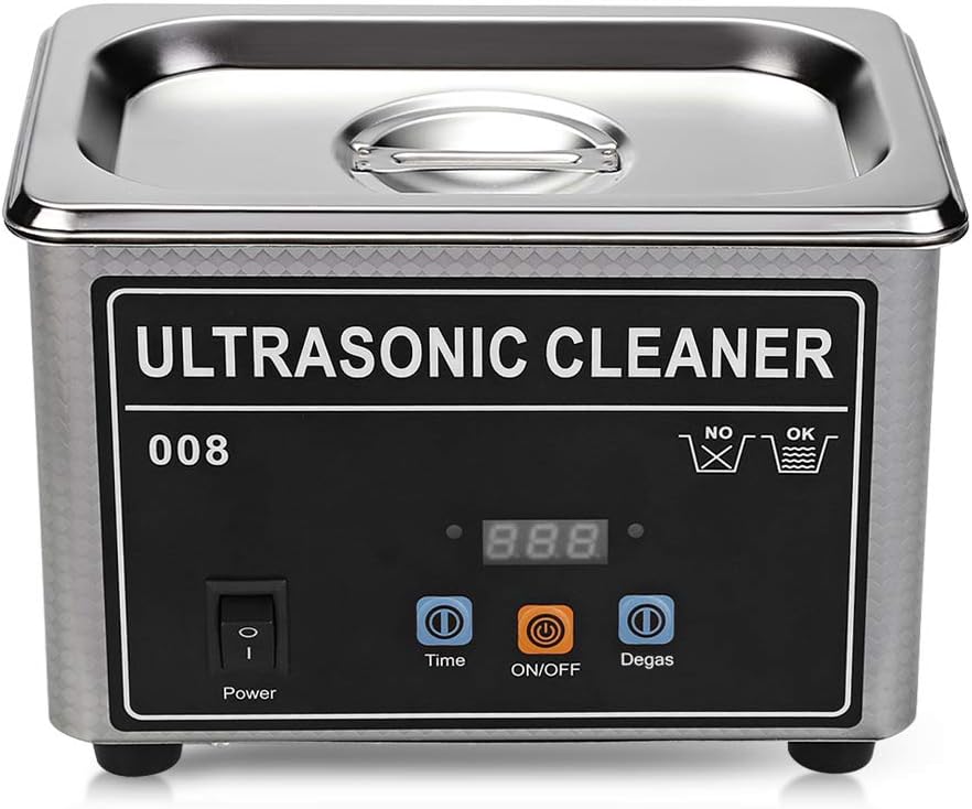 Ultrasonic Cleaner, 0.8L Mini Professional Ultrasonic Jewelry Cleaner Machine with Digital Timer for Eyeglass, Watches, Rings, Supports Temperature Adjustment