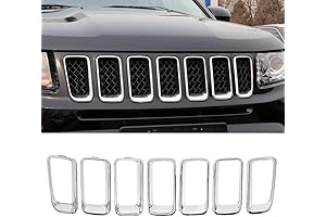 7PCS Exterior Chrome Grille Insert Trim Molding for 2011-2017 Jeep Compass -...