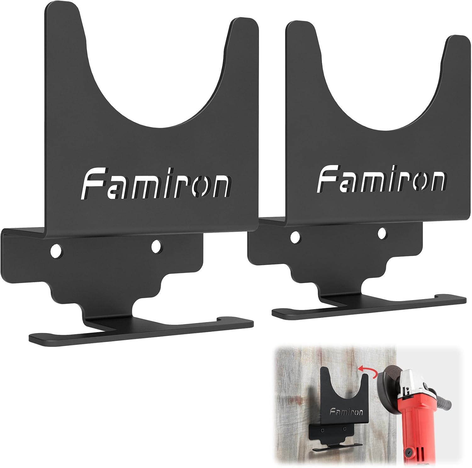 Famiron 2 PCS Angle Grinder Holder,Angle Grinder Stand Tool Wall mount