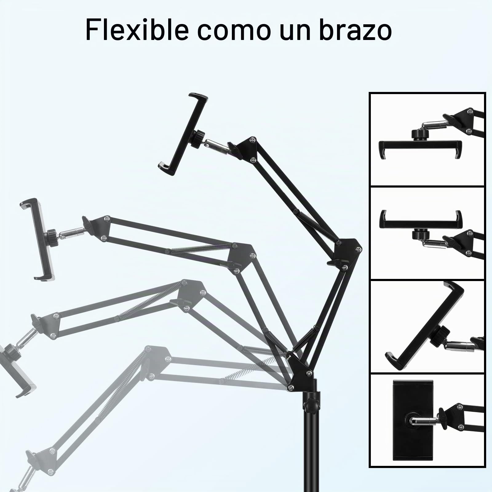 SAMHOUSING Soporte de Suelo para Tableta, Ajustable Universal Giratorio de 360 Grados, Soporte de teléfono para iPad/iPhoneX/iPad Pro u Otros Dispositivos de Pantalla de 4.7 a 12.9 Pulgadas (Negro)