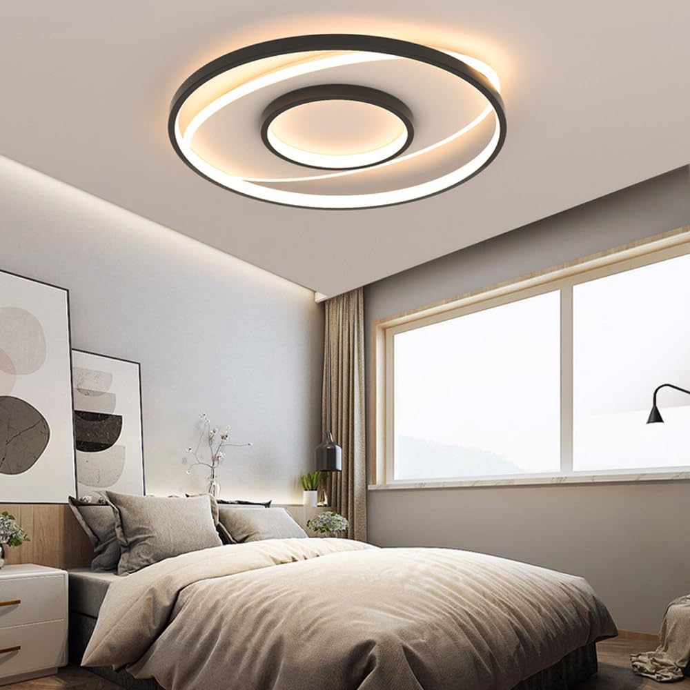 Lampa sufitowa do przedpokoju, balkonu, mała lampa sufitowa, do montażu podtynkowego 48 LED, oświetlenie salonu, okrągła, przyciemniana lampa do salonu