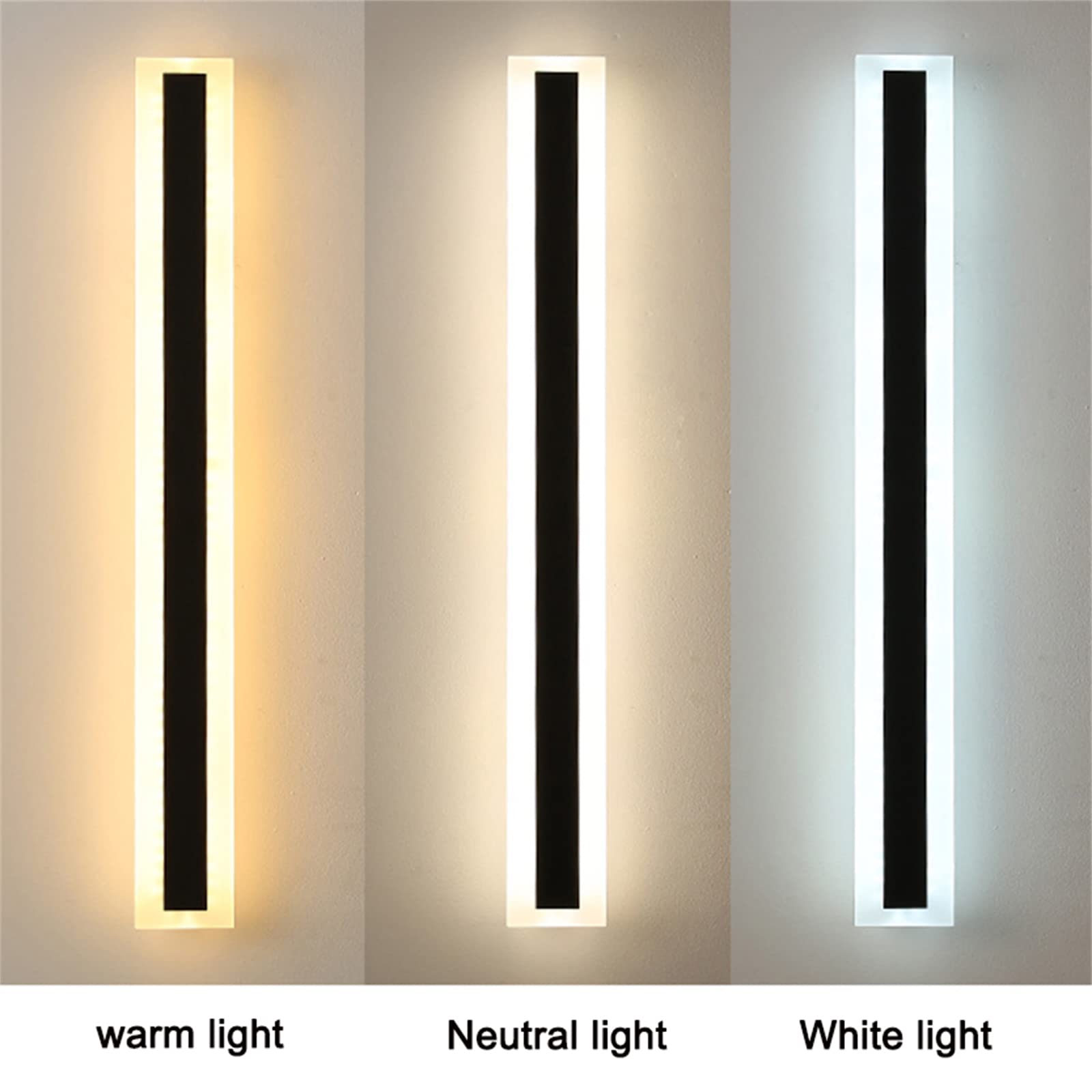 Applique da Parete a LED Nera dimmerabile per Interni con Telecomando, Striscia Lunga con Luce direzionale Verso l'Alto e Verso Il Basso, Ideale per Soggiorno, corridoio e Bar (120