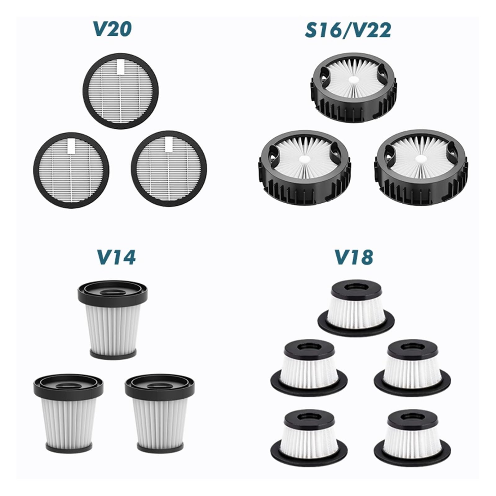 Filtro For Aspirapolvere, Compatibile Con Armo V14/S16/S18/V18/V22(3pcs S16 Filter)