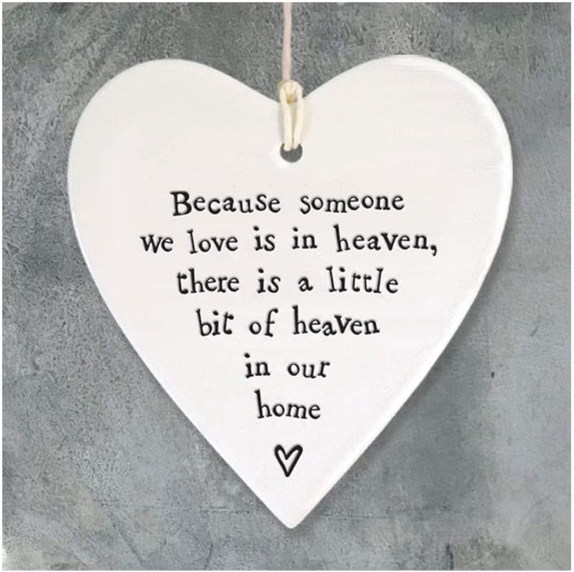 Porcelain Heart Ornament - Because Someone We Love - Memorial Day