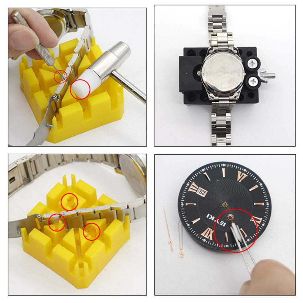 Kit de reparación de relojes de 13 piezas, juego de herramientas de barra de resorte profesional para ajustar la correa del reloj, kit de herramientas de reloj abridor de caja ajustable mejorado Est