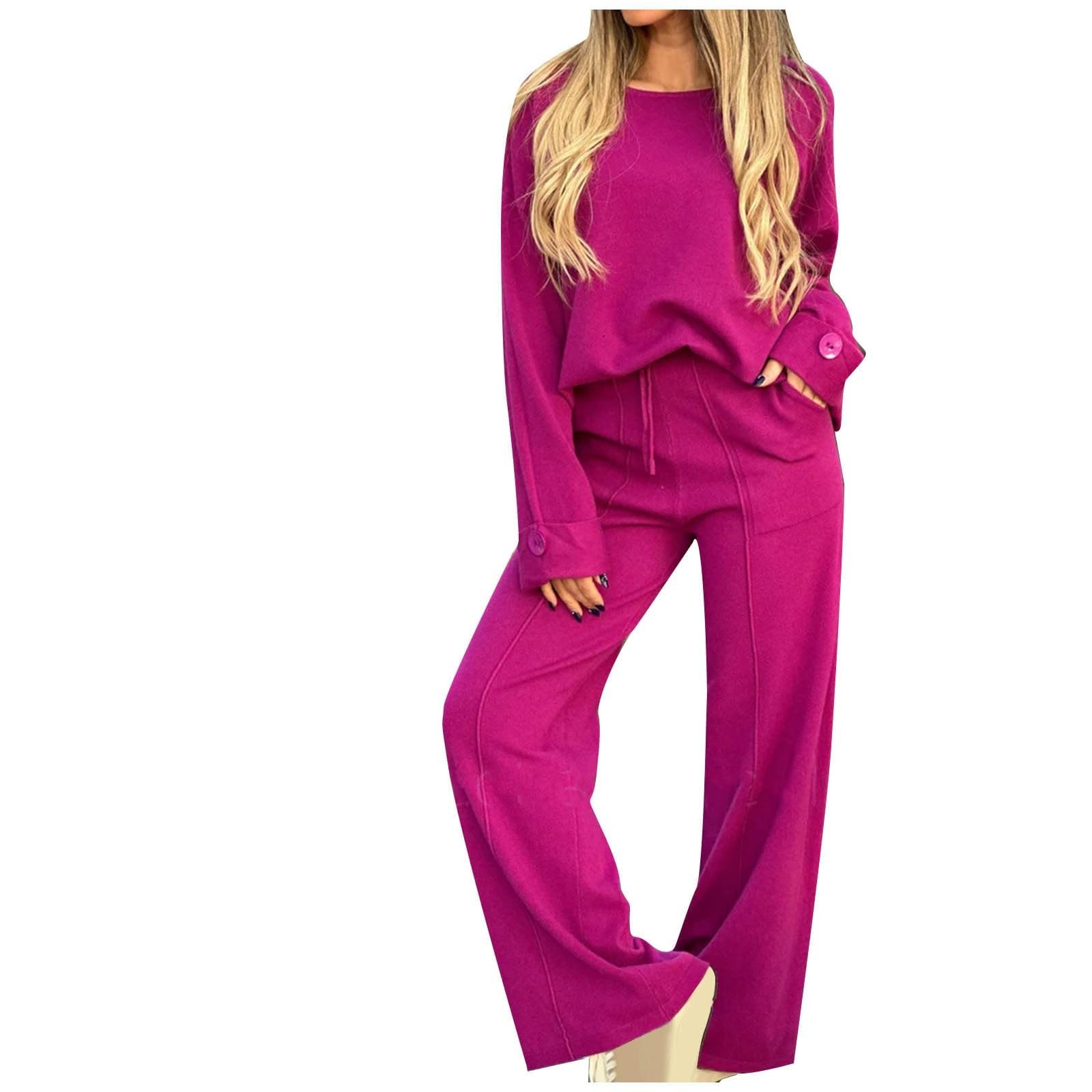Tuta da jogging da donna, alla moda, per il tempo libero, taglie forti, set da palestra | Felpa girocollo e pantaloni larghi con tasca, 2 pezzi, da corsa, sportiva, oversize, elegante tuta da casa