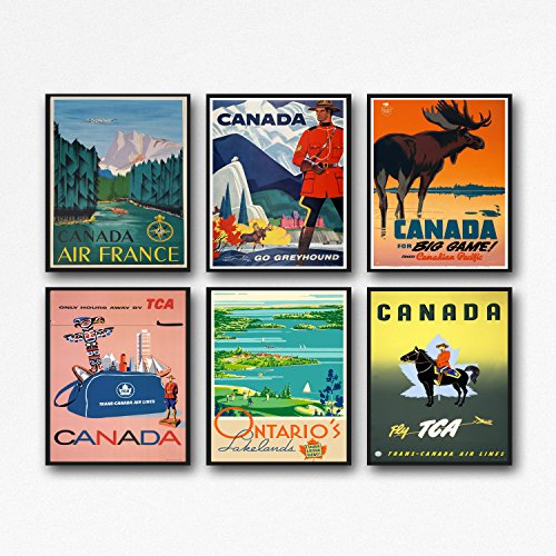 Carteles de viaje de Canadá para decorar tu salón con paisajes de Toronto y Quebec