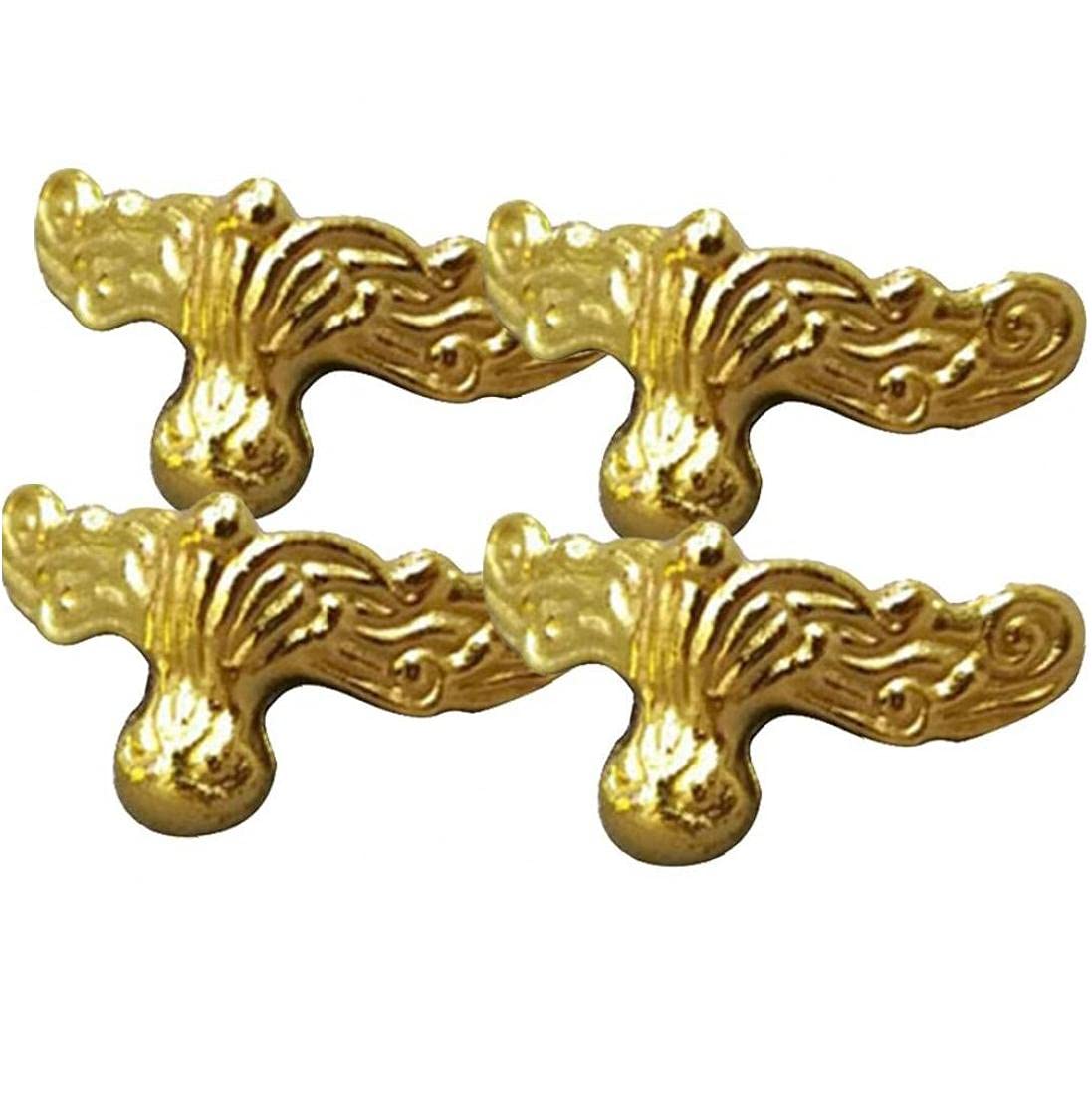 Froiny Brass 4Pcs Antique Leg Corner Protector Embossing Leg Shape Jewelry Chest Gift Box Decorative Feet Legs For Furniture Crafts Box