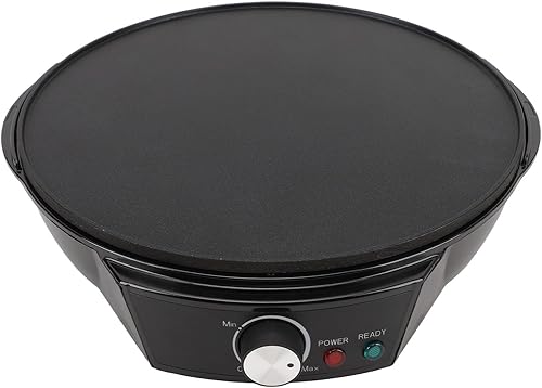 Plancha eléctrica de 12 pulgadas y crepé, máquina de 900 W con control de temperatura ajustable para tortitas Blintzes, espátula incluida y