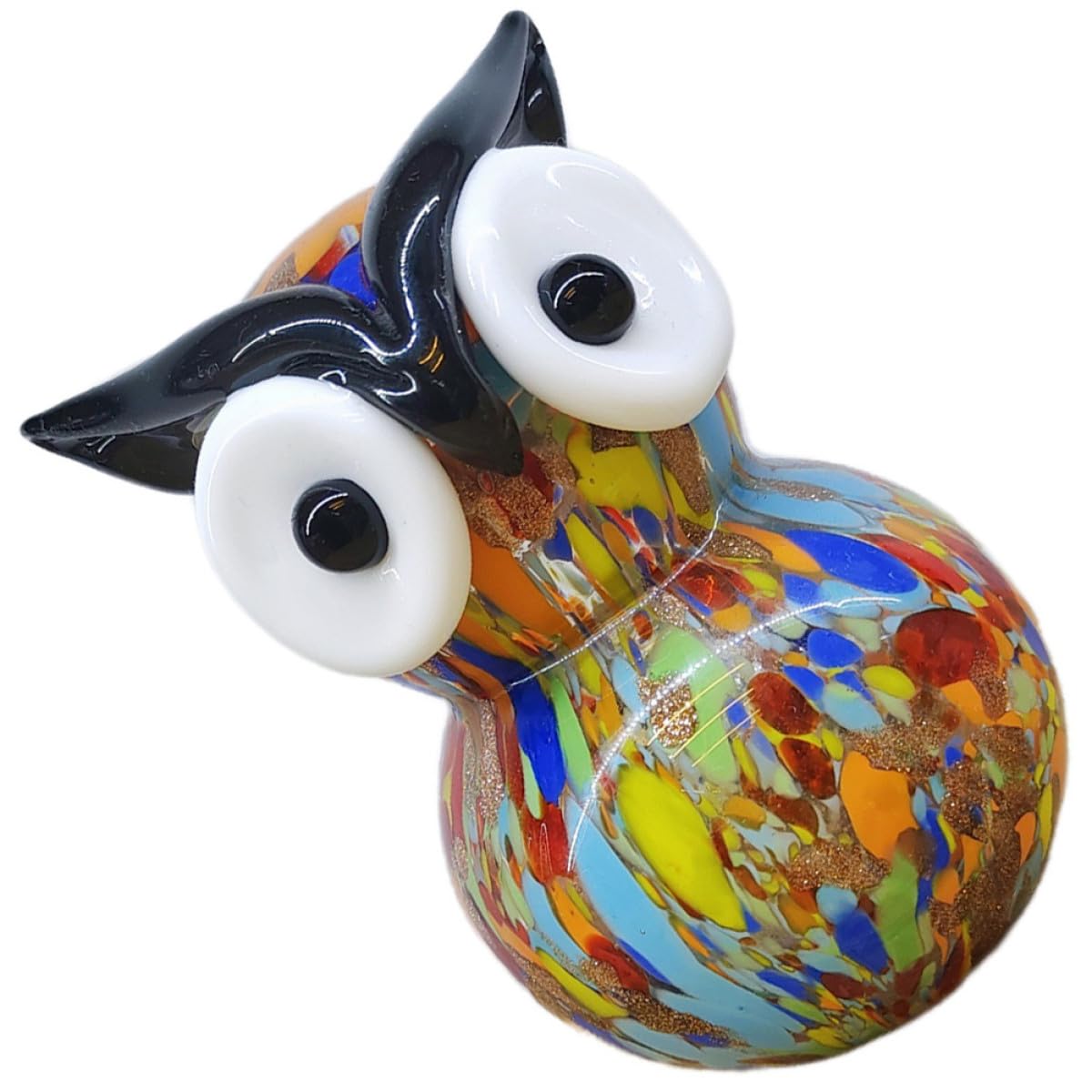 Hibou en verre coloré décoration délicate pour maison et bureau