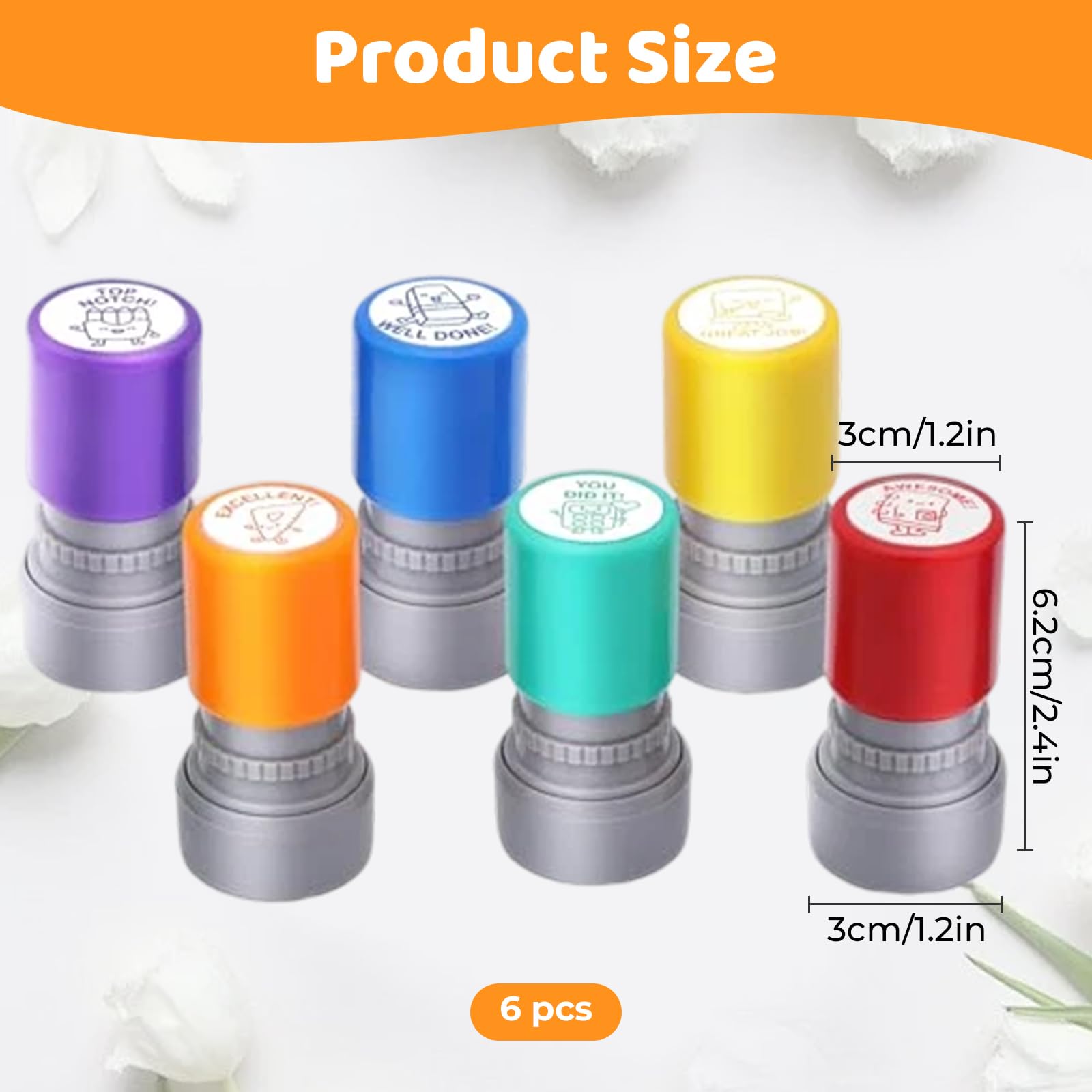 6-Piece Set of Teacher Stamp Teachers Self-Inking Rubber Stamps, Personalized Stamps for Teachers, Fun Motivational Stamp, Teacher Supplies and Accessories for Student Grading, Classroom Prizes(A) - Image 2
