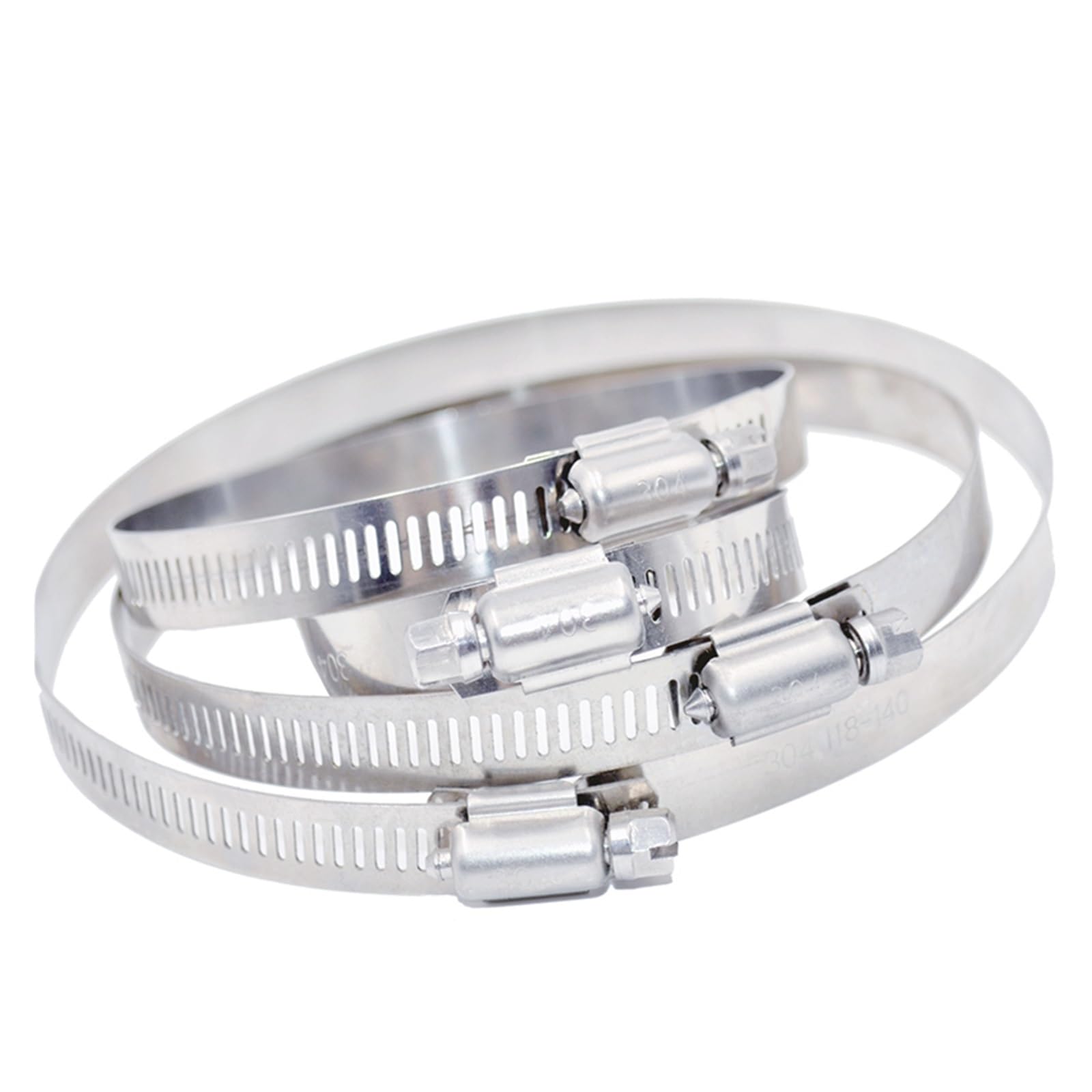 Pipe clamp 1-2PC 6mm-350mm 304 Stainless Steel Adjustable Drive Hose Clamp Fuel Clamps Pipe Worm Gear Clip(46-70mm (2pcs))
