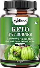 Wellona Keto Fat Burner 60 Capsules 800MG, Weight Loss Supplement With Garcinia Cambogia, Green Coffee Beans Green Tea Extract Metabolism Booster, Fat Burner For Men & Women