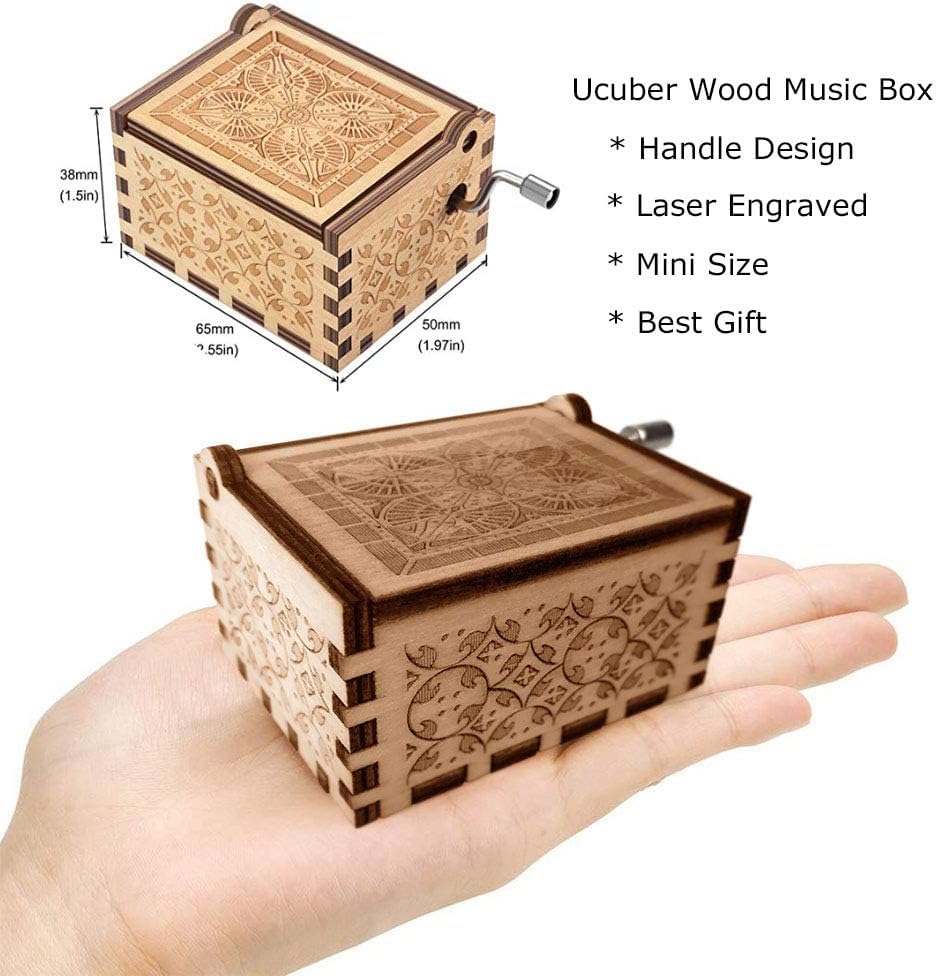 Image of Zesta Daugther to Dad Wooden Musical Box Gift | Vintage Music Crank Mini Collectible for Girlfriend, Boyfriend, Husband, Wife | Unique Musical Gifts for Music Lovers | Classic Wooden Box