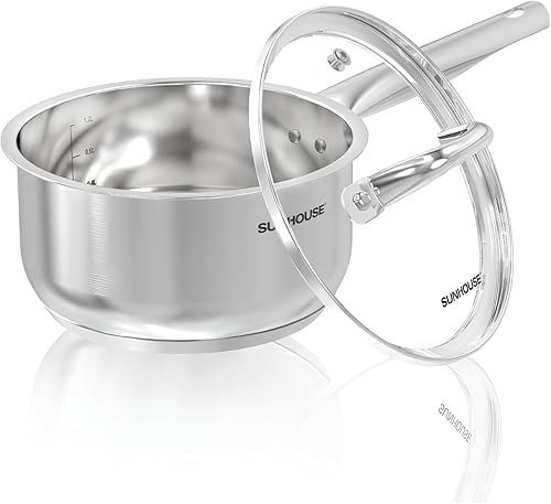 SUNHOUSE – 3 Quarts Stainless Steel Sauce Pan with Lid