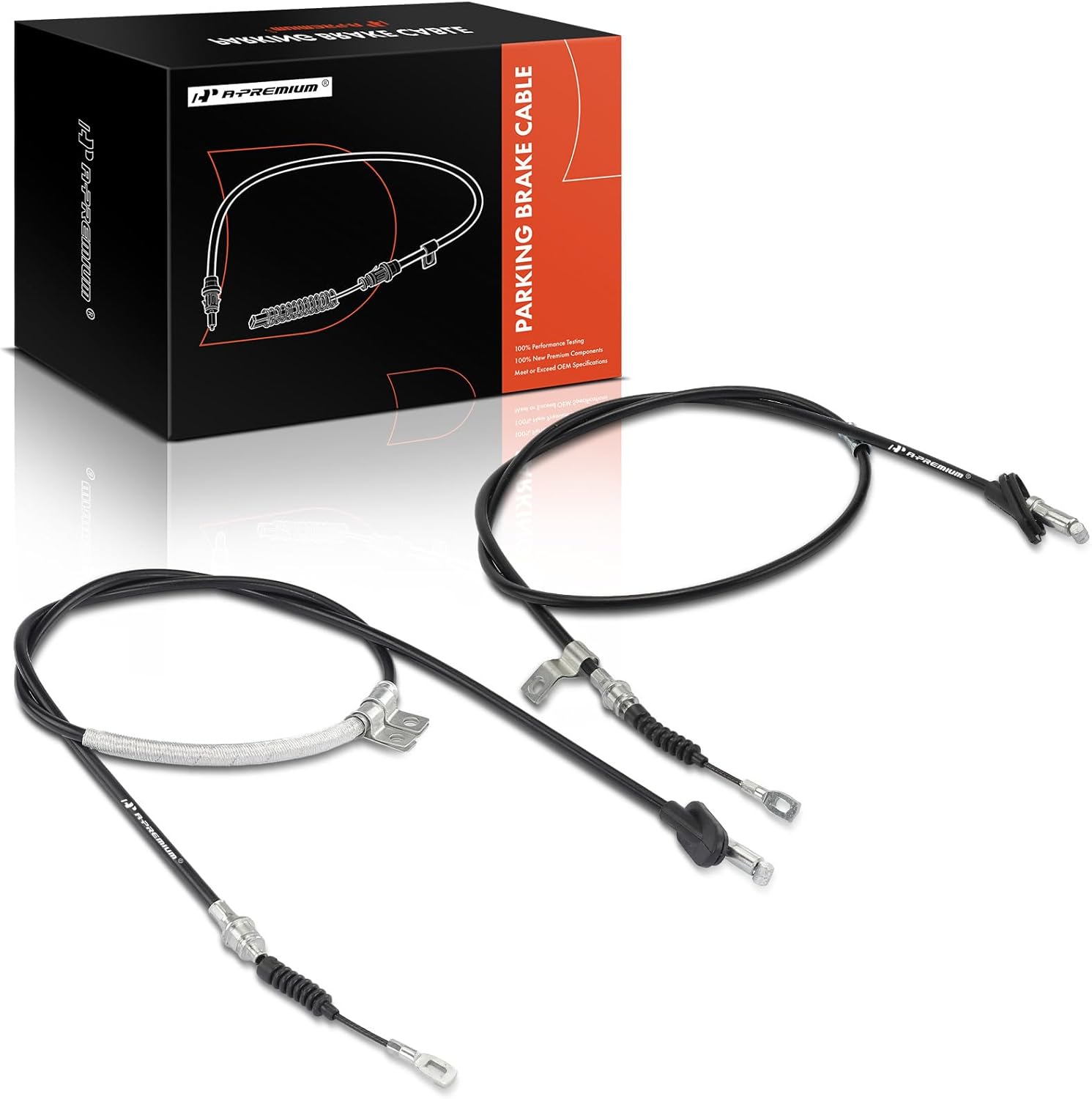 A-Premium Rear Driver and Passenger Side Parking Brake Cable Assembly Compatible with Honda Models: Accord 2003 2004 2005 2006 2007, 2-PC Set - Replace# 47560SDAA52