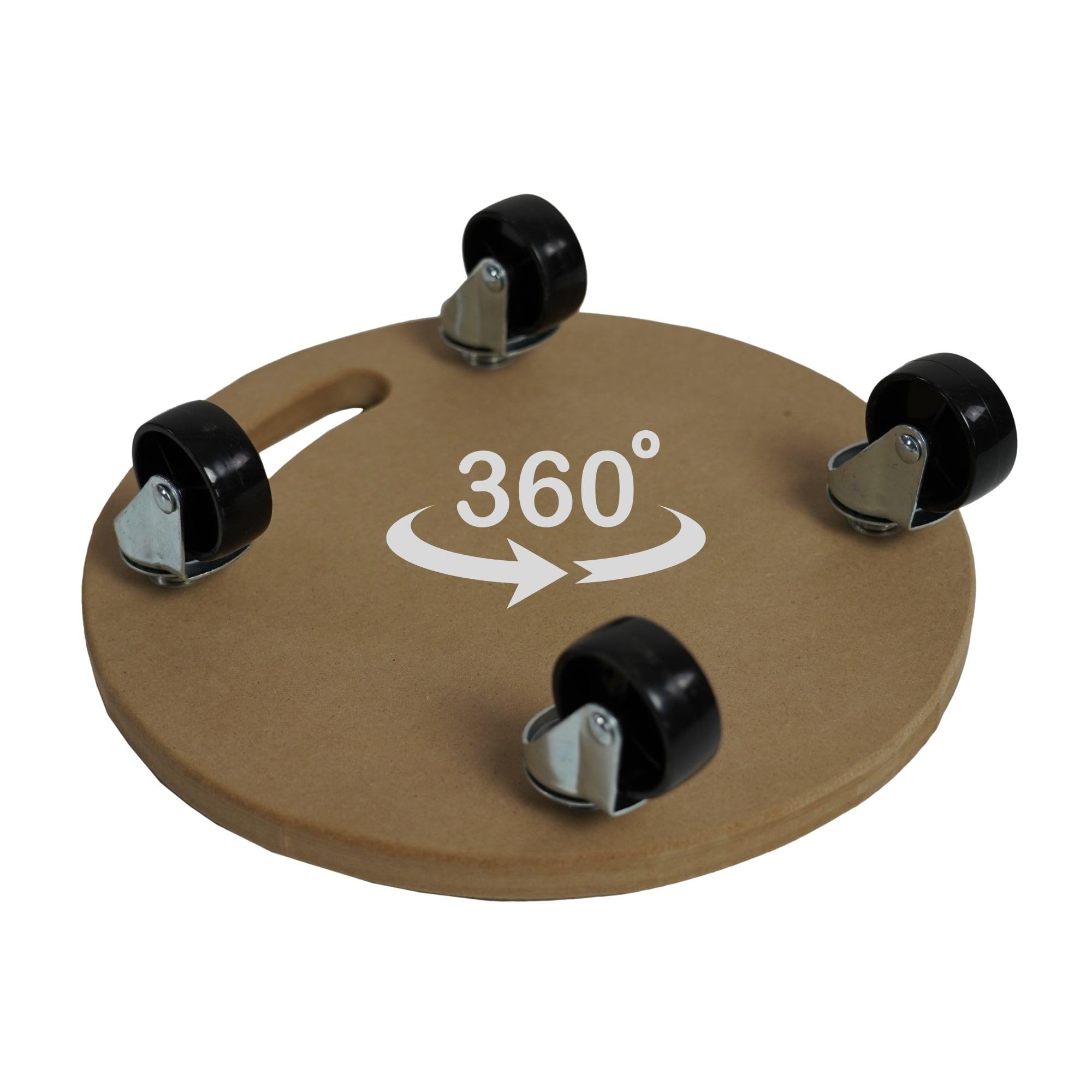 Mega Deal 2X Profi Chariot à roulettes avec 4 roulettes | Rond | HxLxP 11x30x30 cm | Capacité de Charge 100kg | Panneau de Bois MDF | Marron