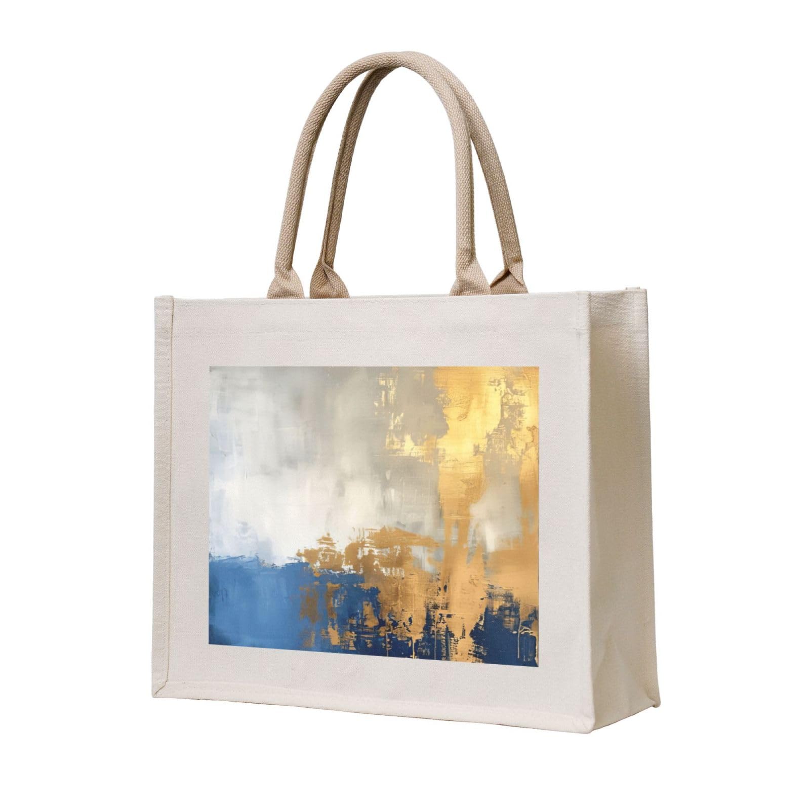 Sacs de courses en toile et cabas de plage imprimé bleu - 8