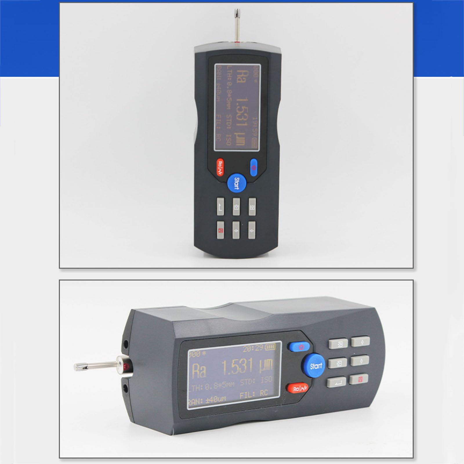 Probador de rugosidad, perfilómetro de superficies metálicas con sonda de diamante, medición multiparámetro, pantalla LCD Ra Rz Rq Rt, recargable para piezas mecanizadas