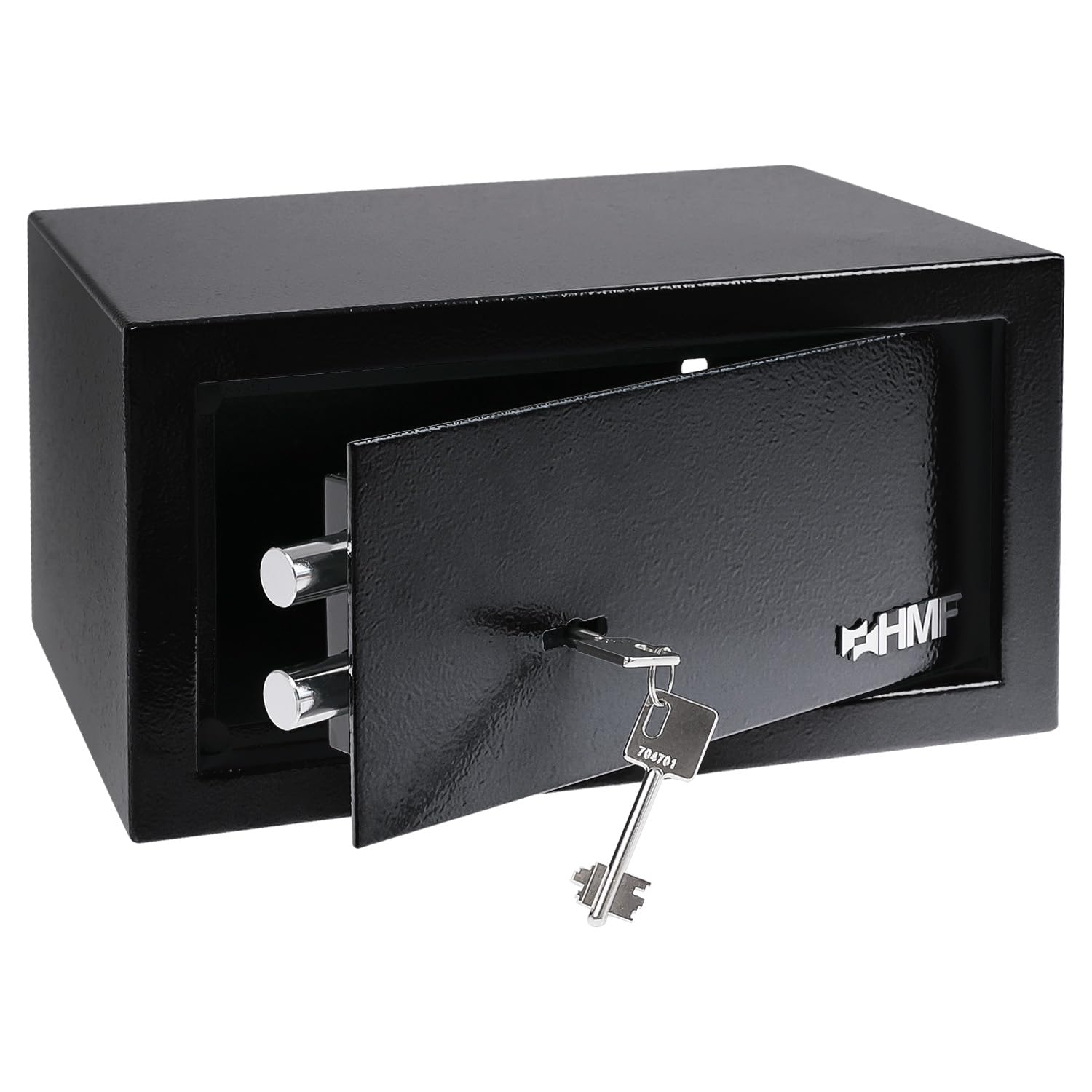 HMF Furniture Safe with Key Lock | Steel Security Box for Home or Office | 31 x 17 x 25 cm | Black