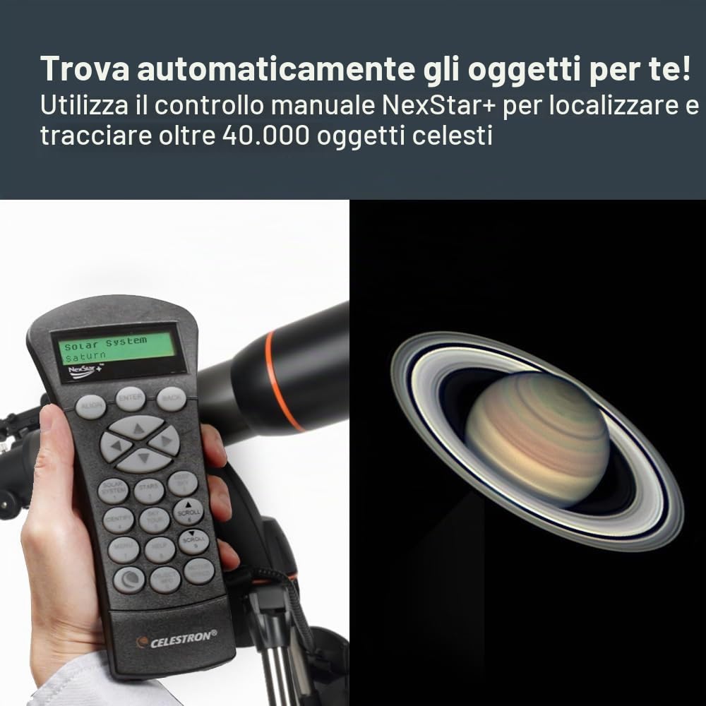 Celestron 22096 NexStar 102SLT Telescopio rifrattore computerizzato portatile treppiede regolabile, montatura altazimutale a forcella, accessori per visione e software 'Starry Night', grigio/nero