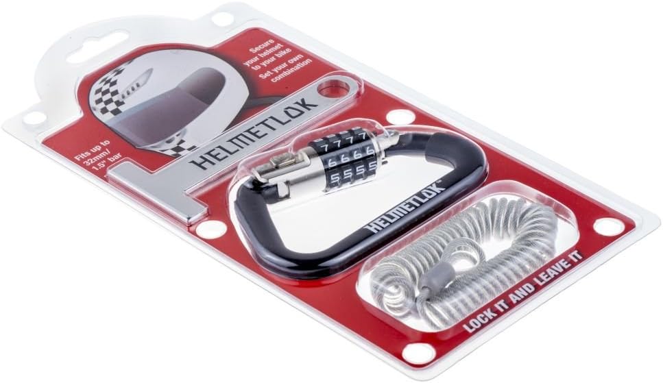 Helmet Lok HL-4437 Helmet Lock with Combination Lock and Cable