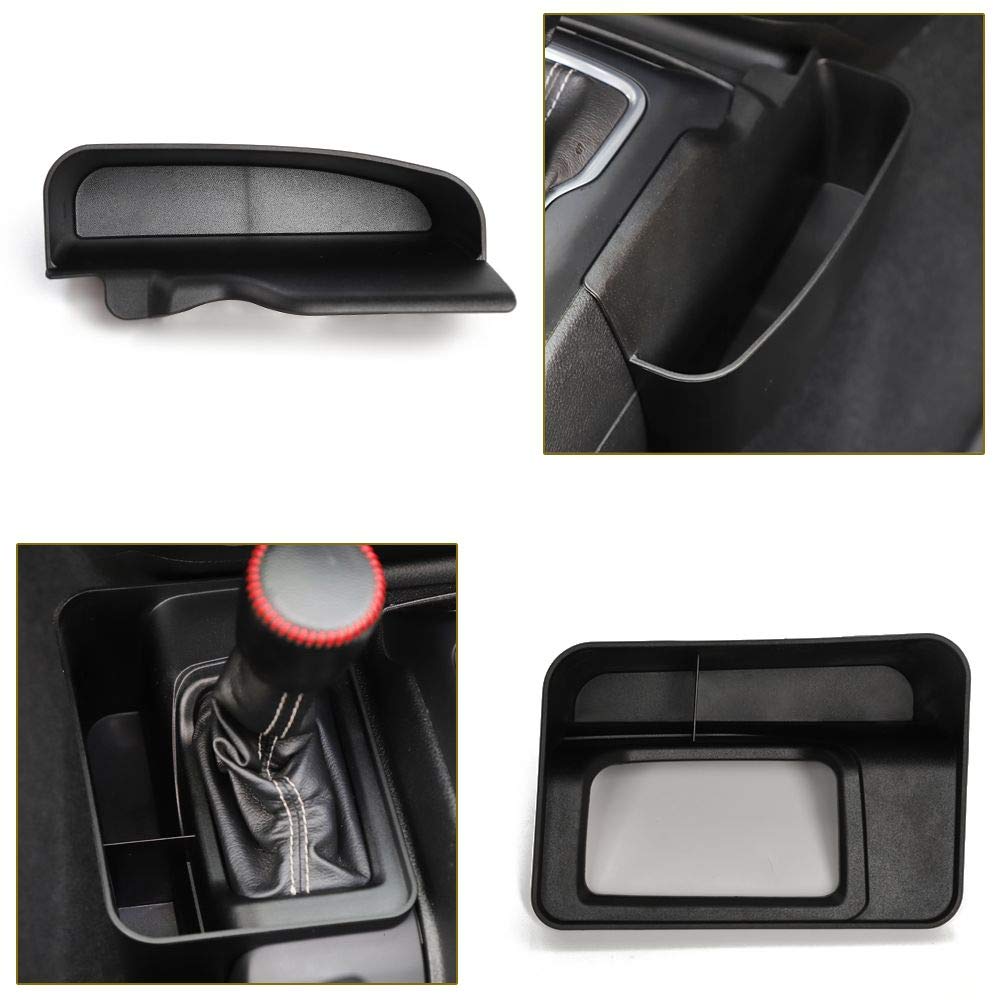 CheroCar JL JT Gear Shift Storage Box Console Side Pockets Organizer Tray for Jeep Wrangler 2018-2025 JL JLU, for 2020-2025 Jeep Gladiator JT, Interior Accessories, Black, 2Pack