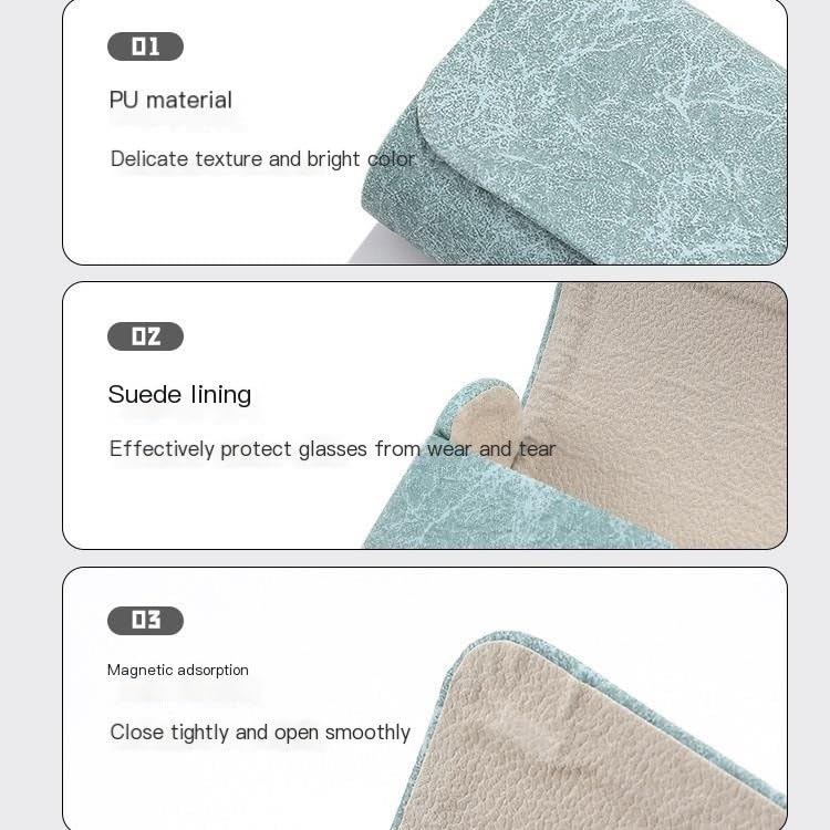 Brillenetui, tragbare Myopie-Brillenbox, Sonnenbrillen-Aufbewahrungstasche, geeignet for Frauen, Männer, Kinder, klassisches Brillenetui für Damen